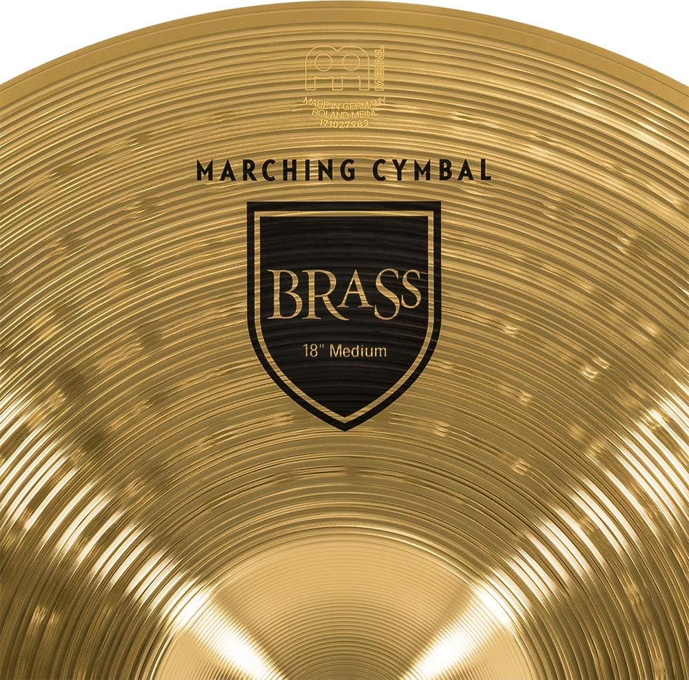 Meinl 14” Marching Cymbal Pair with Straps - Brass Alloy Traditional Finish - Made In Germany, 2-YEAR WARRANTY (MA-BR-14M)