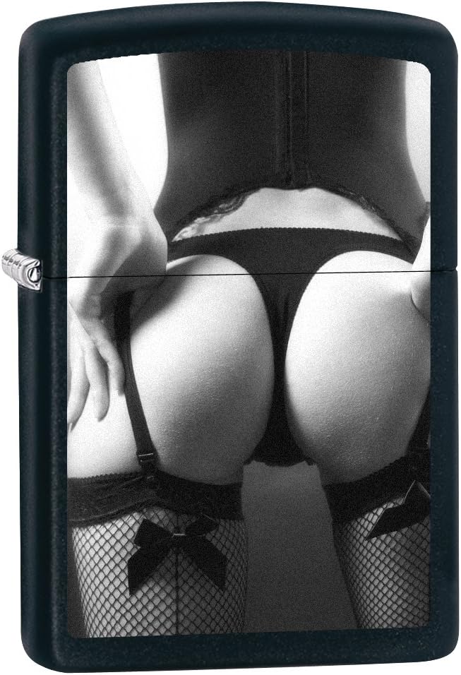 Zippo Lighter, Midnight Girl Collection - View from Behind #1, Black Matte 75048
