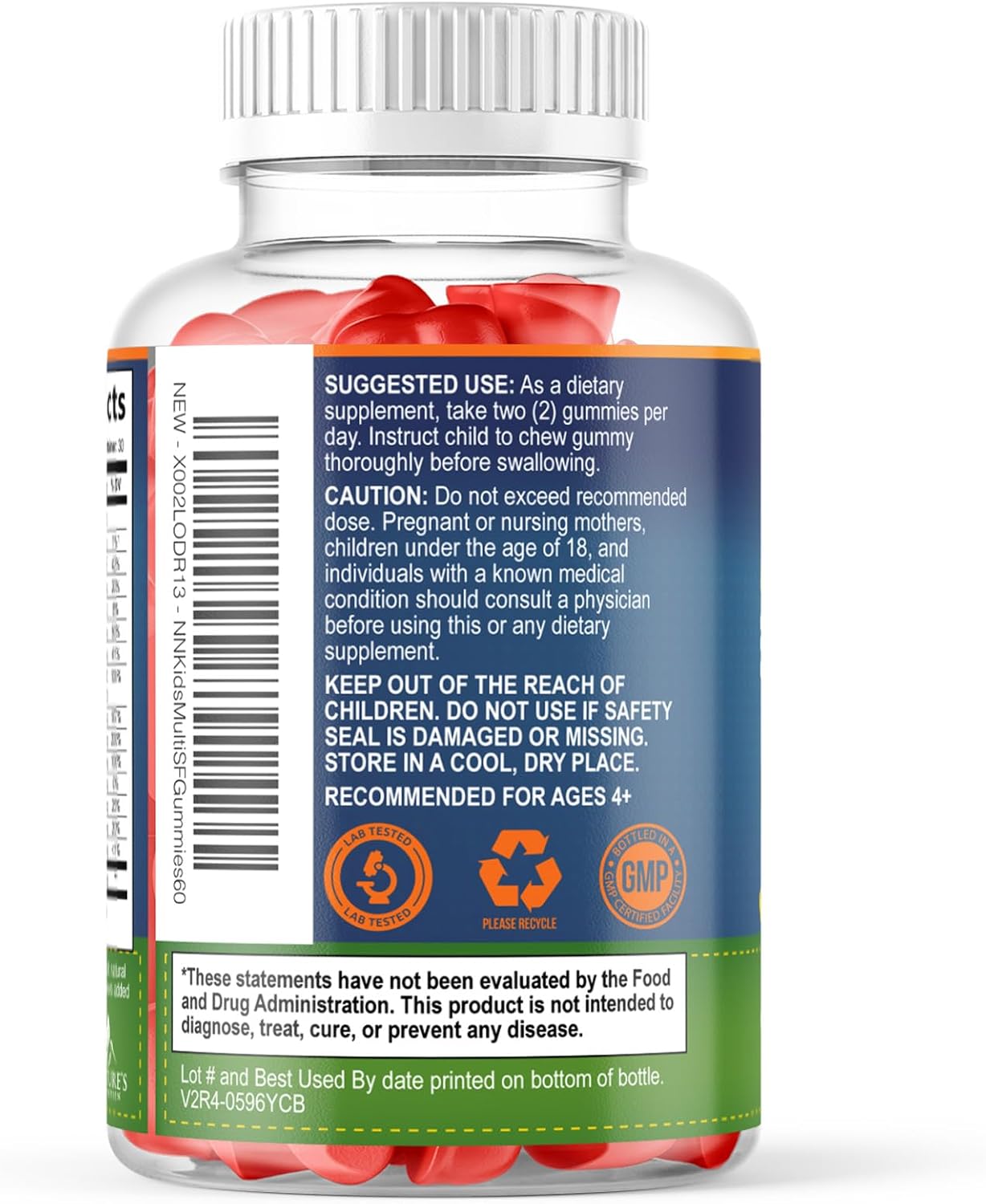 Kids Multivitamin Gummies - Sugar Free - Tasty Orange Flavor Gummy - Daily Immune Support with 100% Vitamin B12 - Essential Vitamins A, C, D3, E, B6