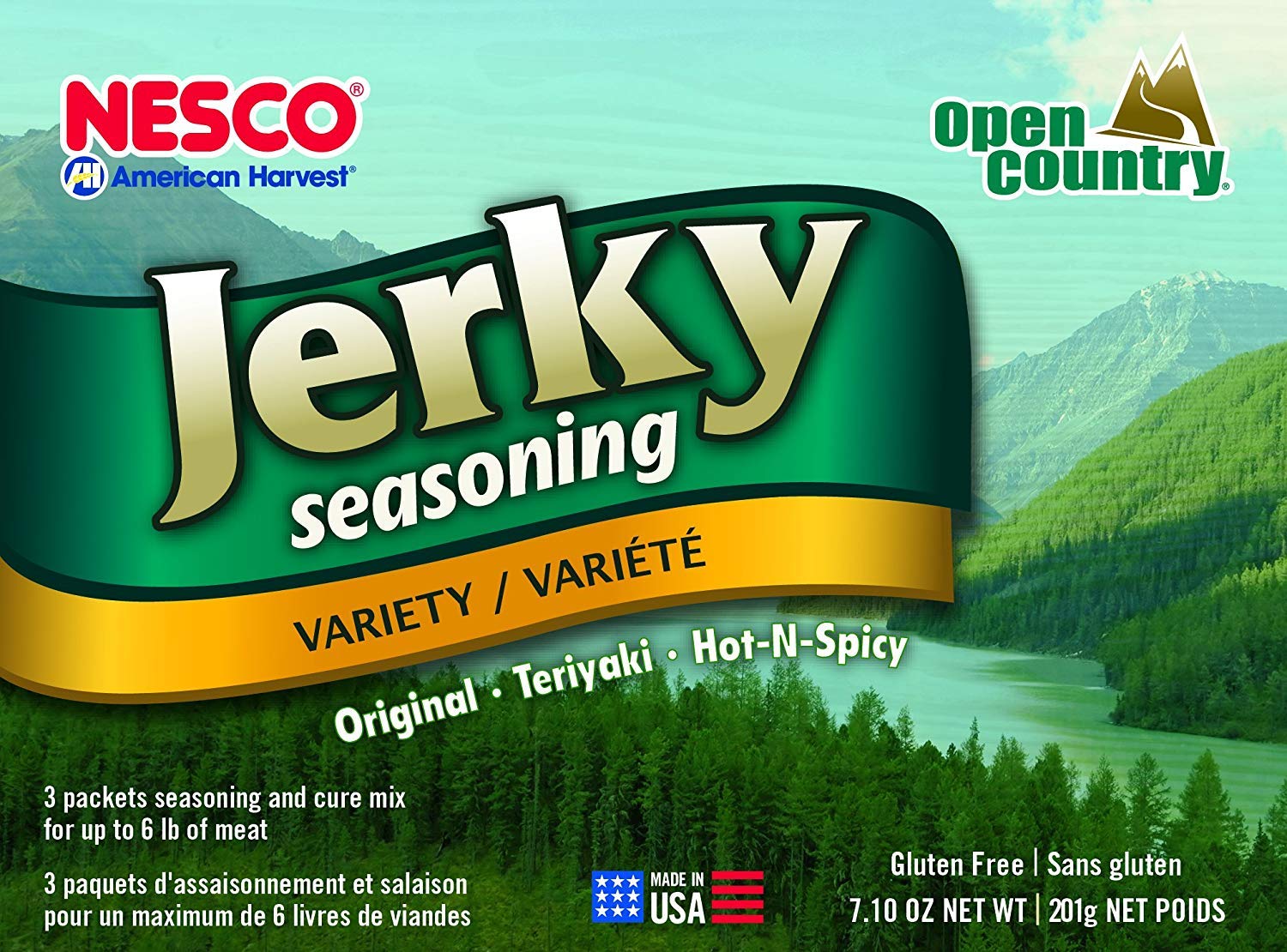 NESCO BJV-6, Jerky Spice Works, 3 Flavors Variety Pack, Packaging May Vary, 6 Piece Assortment