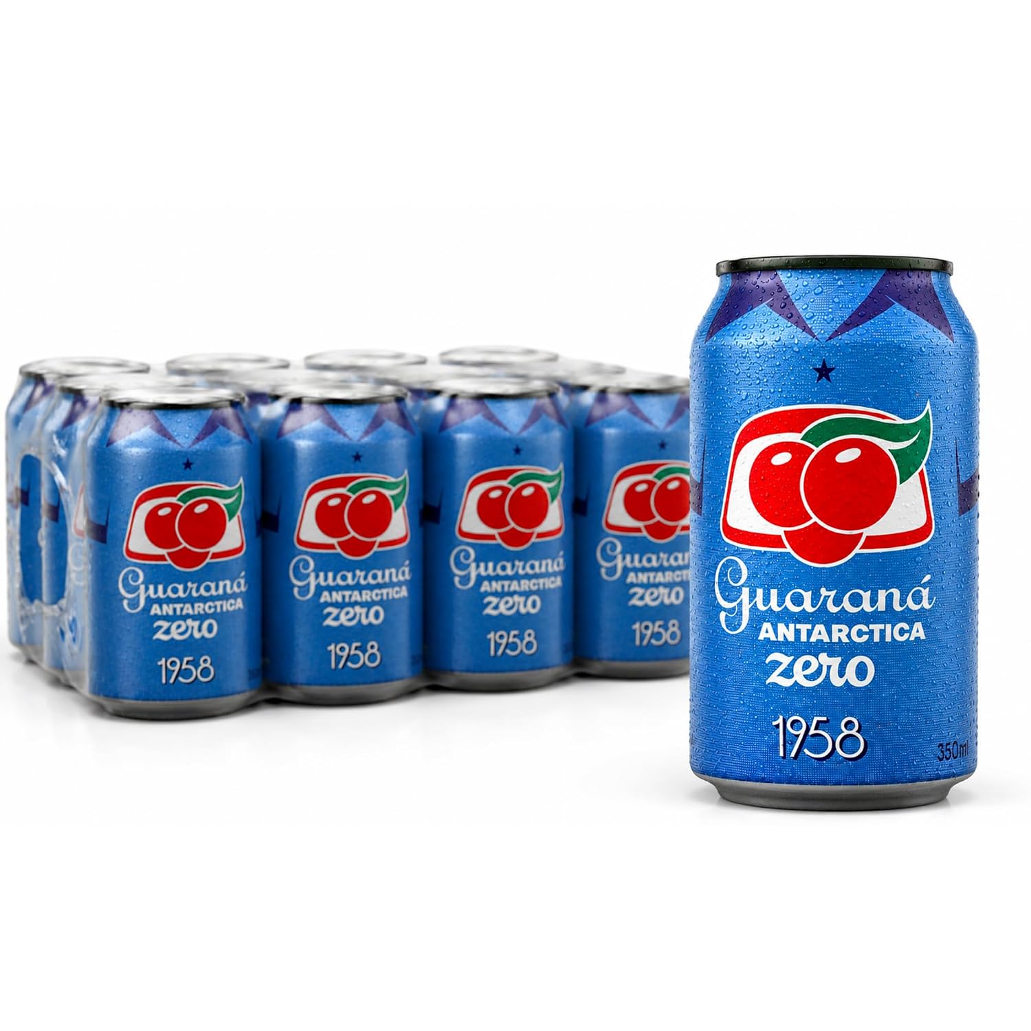 Guaraná Antarctica Zero, The Brazilian Original Guaraná Soda, Zero Sugar, 11.83 fl oz (Pack of 12) - Packaging May Vary