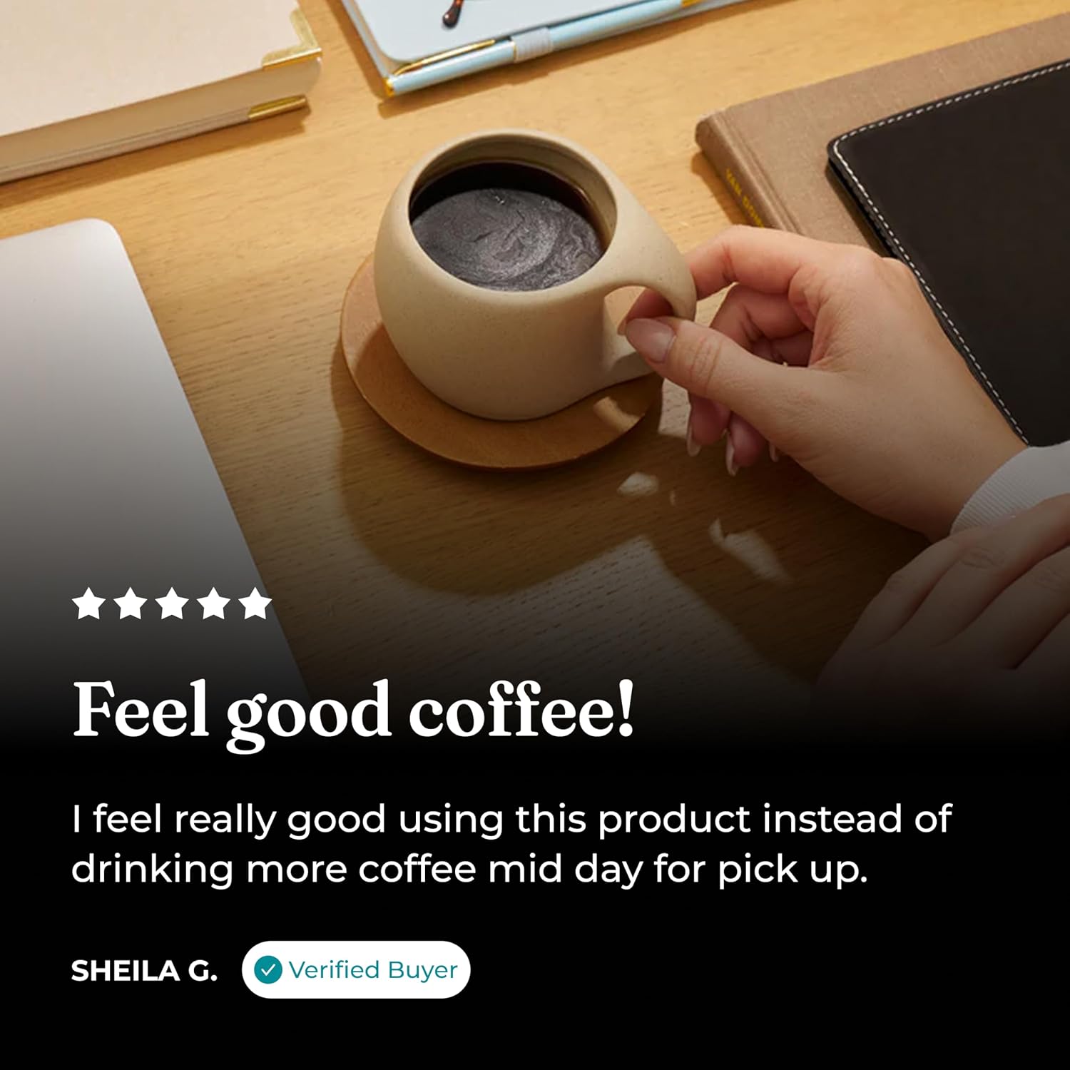 Four Sigmatic Organic Instant Coffee Powder | Mushroom Coffee Instant Mix with Cordyceps, Chaga and Eleuthero for Better Focus and Immune Support | 10 Packets