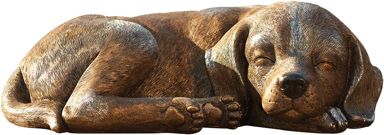 Roman 3.25" H Sleeping Dog Garden Statue, Garden Accents