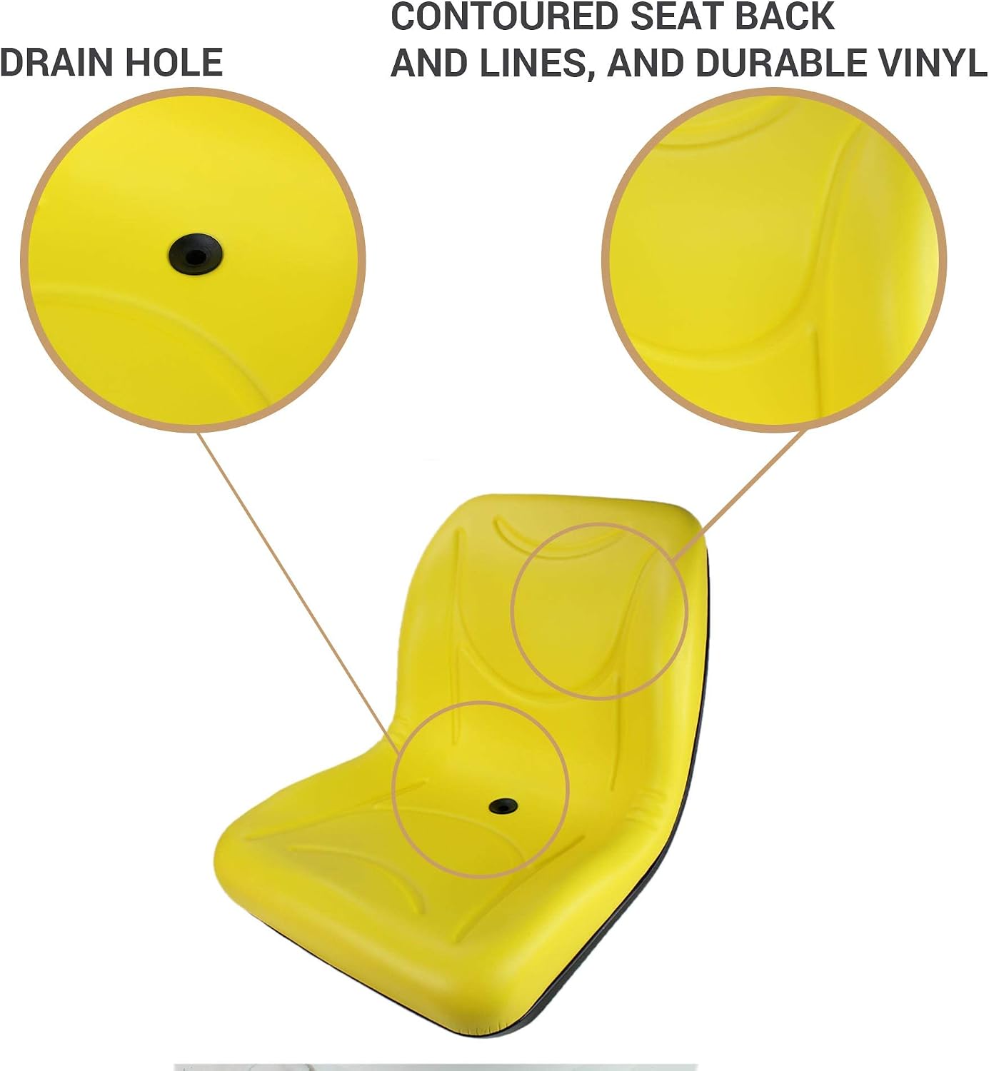 Eparts, Inc. E-LVA19221 Flip-Up Seat for John Deere Tractors 1023E, 3025E, 3032E, 3203