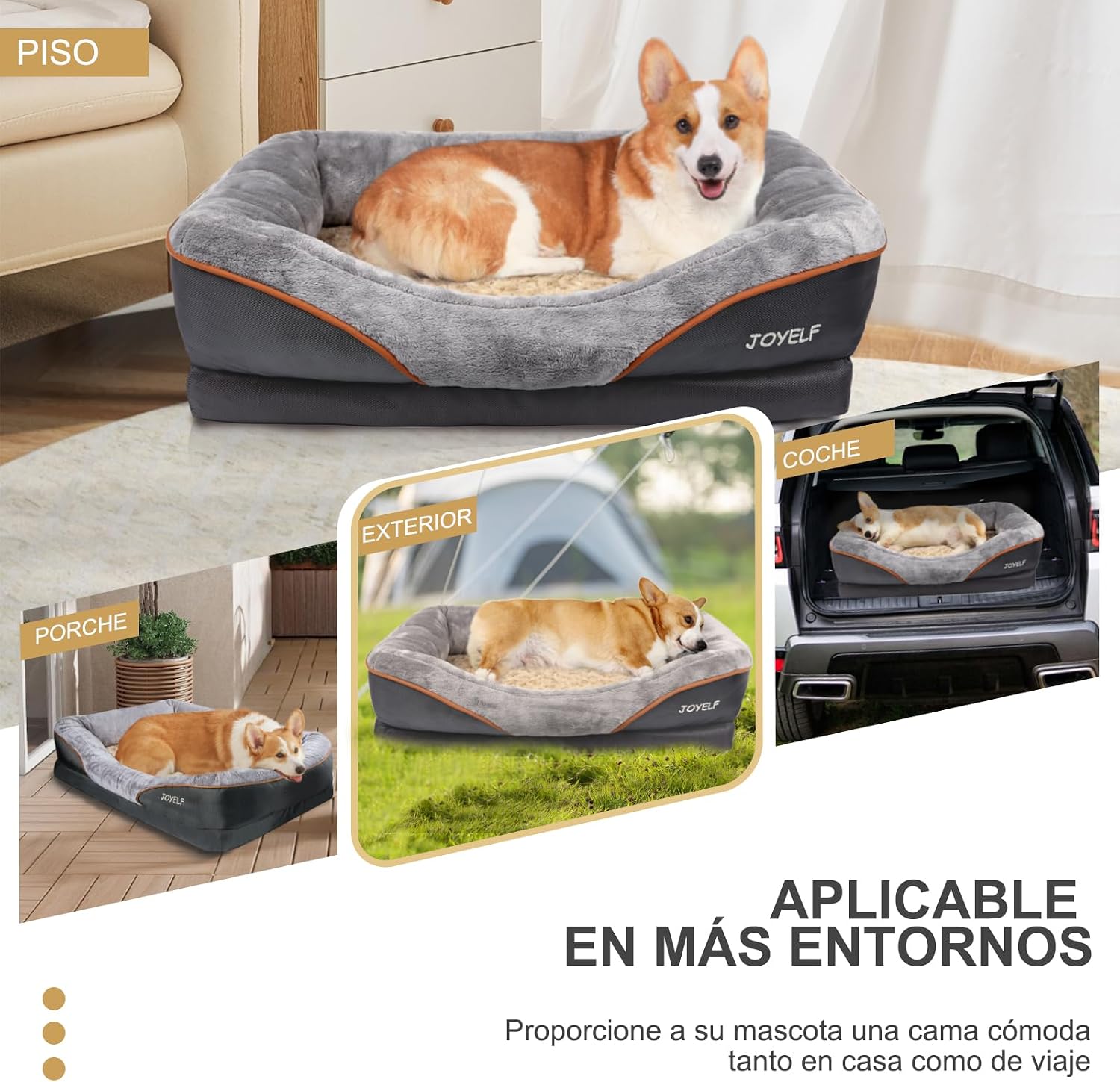 JOYELF Large Memory Foam Dog Bed, Orthopedic Dog Bed & Sofa with Removable Washable Cover and Squeaker Toy as Gift