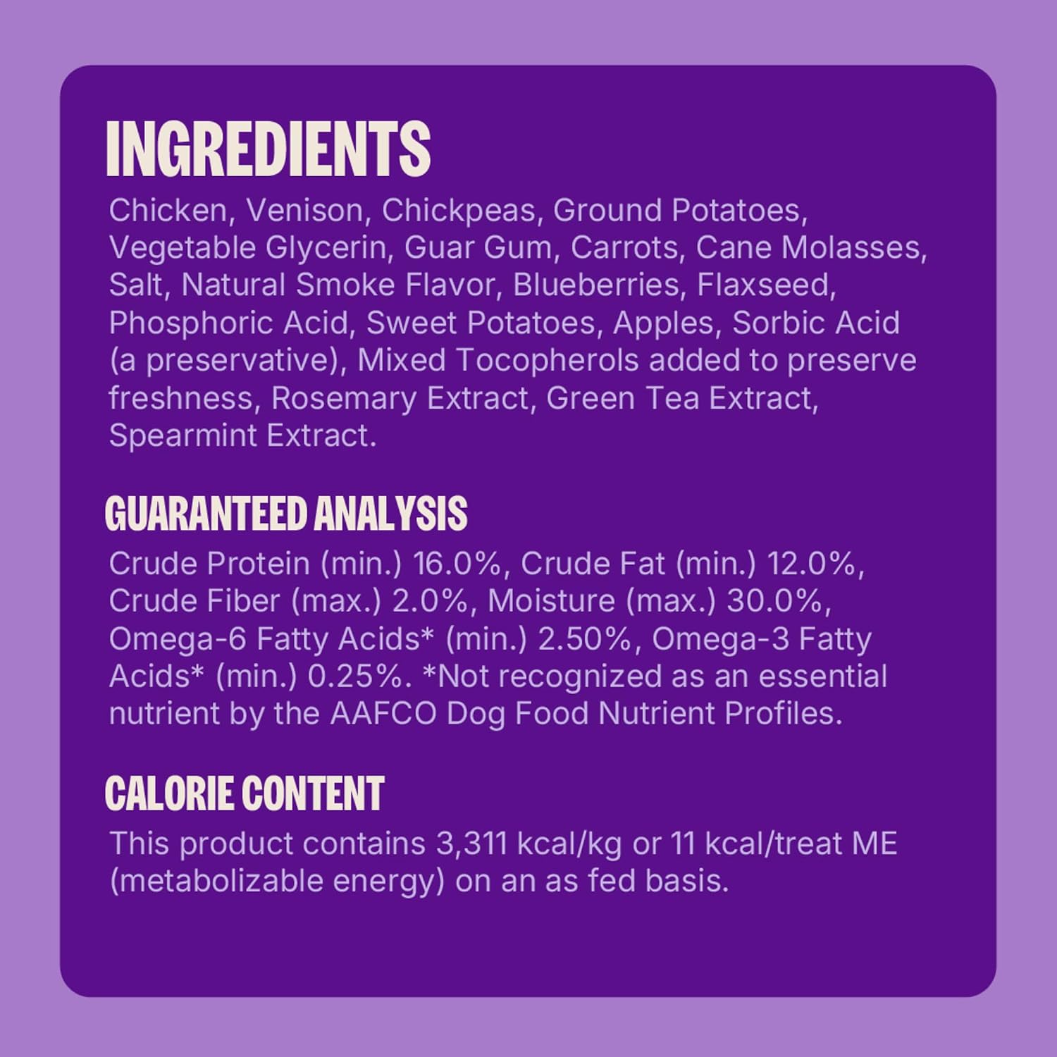 Wellness Rewarding Life Soft Dog Training Treats, Natural, Grain Free, Lamb and Salmon Recipe, 6 oz Bag