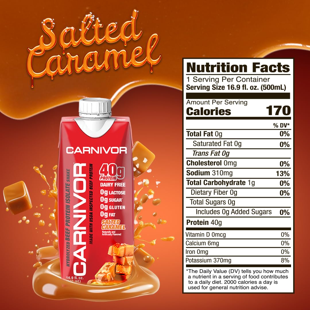 MuscleMeds Carnivor RTD, Ready to Drink Protein, Lactose Free, Sugar Free, 40g Isolate Protein, Muscle Building, Recovery, Chocolate, 16.9 Fl Oz (Pack of 12)