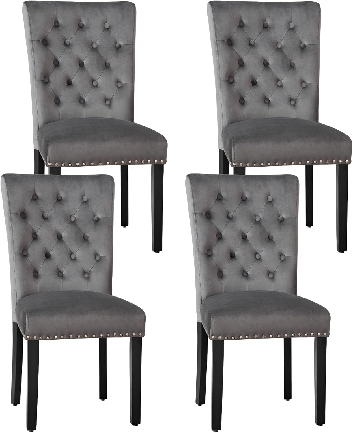 adochr Velvet Dining Chairs Set of 2, Parsons Kitchen Chair, Blue