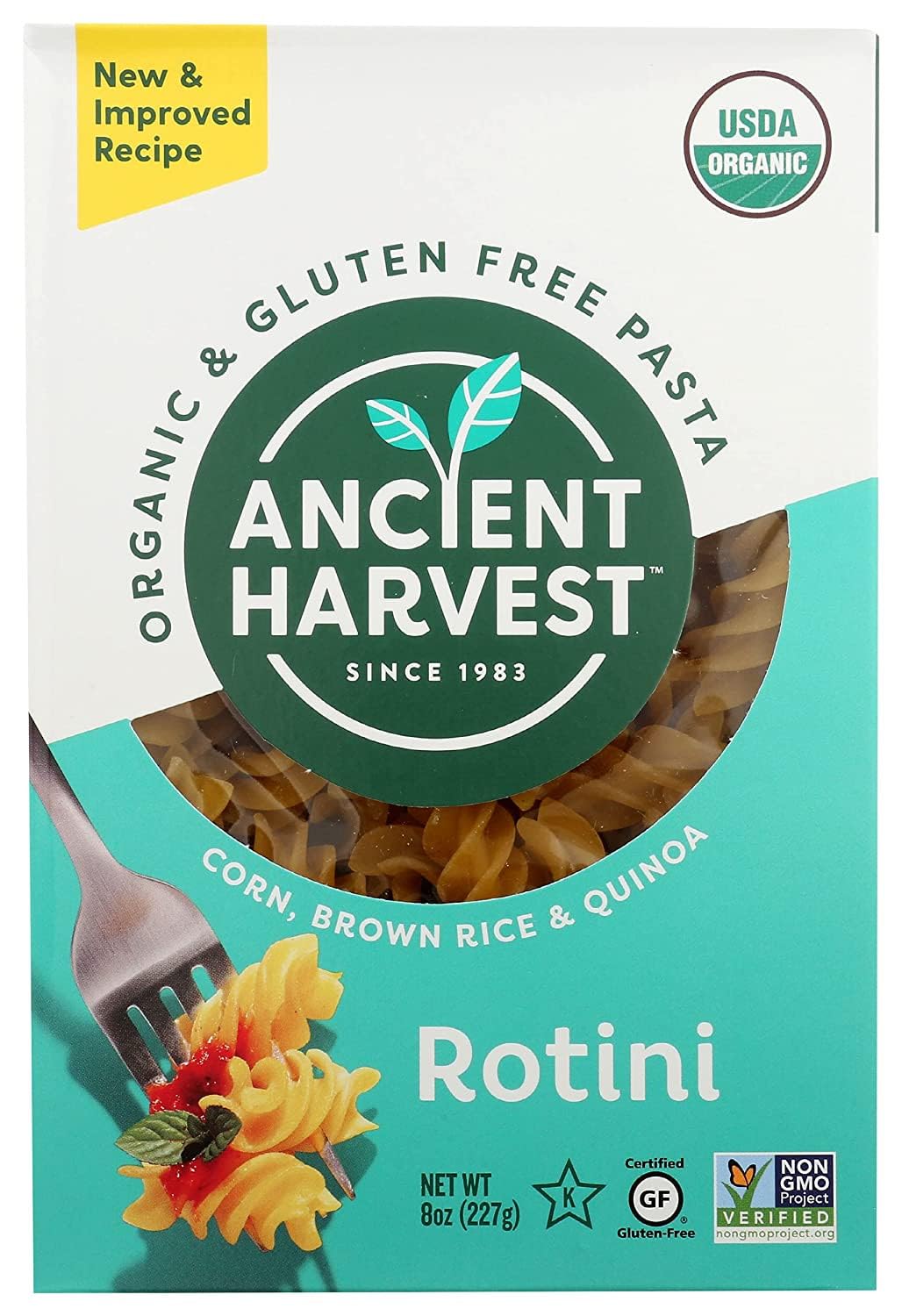 Ancient Harvest Organic Quinoa Pasta, Rotelle, 8 Ounce (Pack of 12)