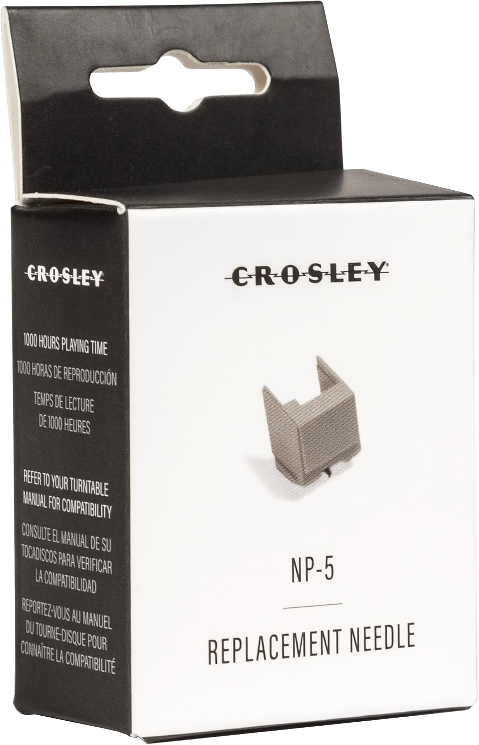 Crosley NP5 Replacement Needle,White | ABS Plastic Composition , Sapphire Tip, 3-Speed Turntable (33 1/3, 45 & 78 RPM)