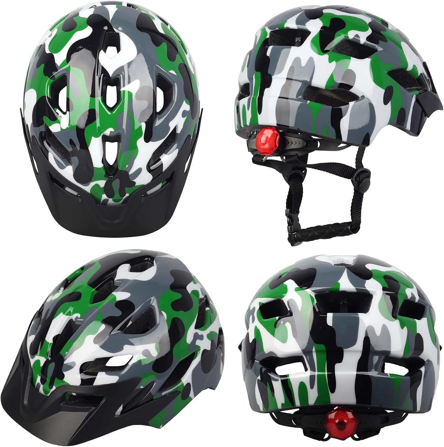 Kids Bike Helmet with LED Light for Youth Teen Toddler Boys Girls