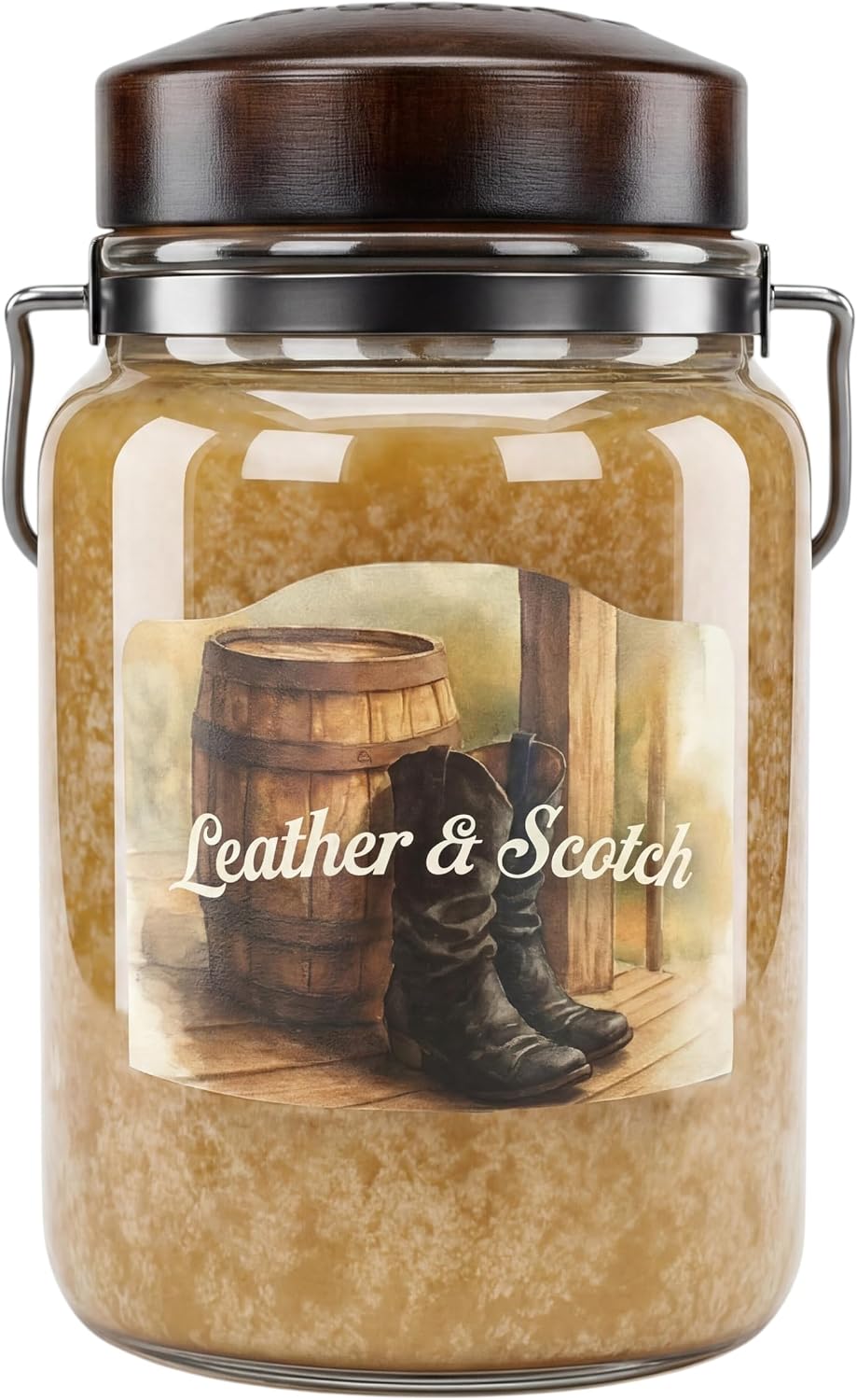 McCall’s Candles | Hot Buttered Rum | 26 oz Scented Candle | USA-Poured | Vintage Rustic Jar with Carrying Handle | Warm Buttery Spiced Rum Fragrance