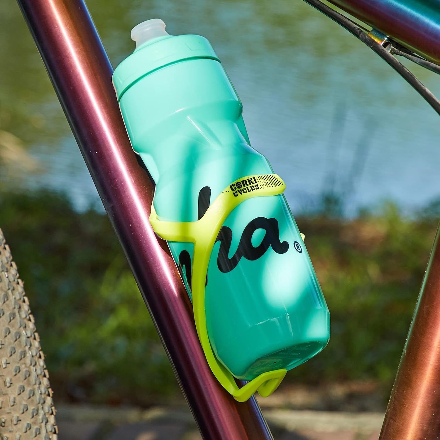Corki Bike Water Bottle Holder, Bicycle Water Bottle Cage Black 2-Pack