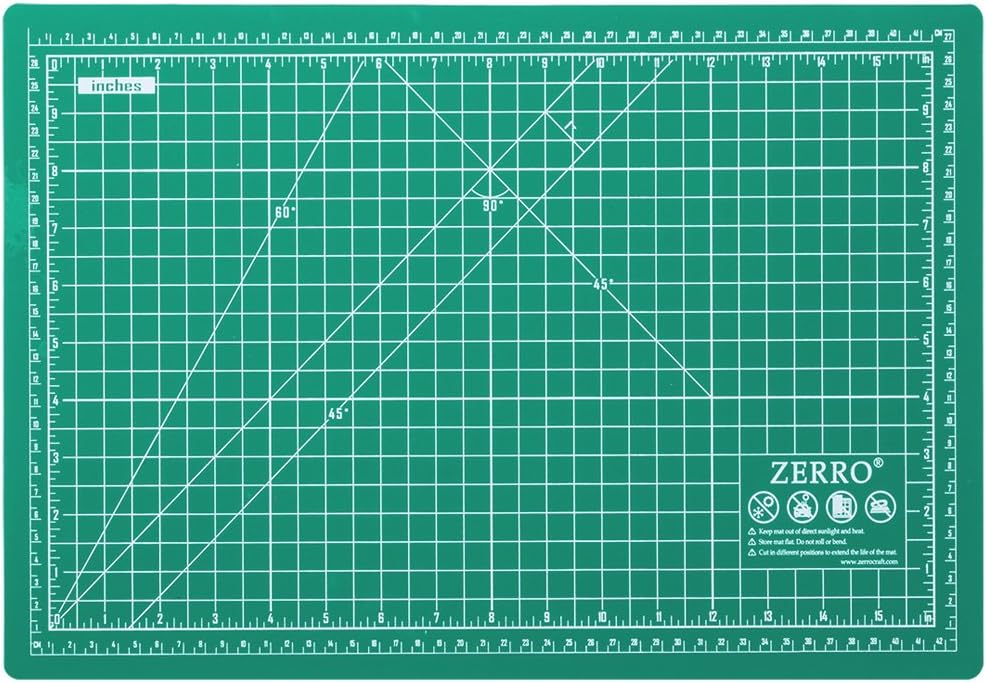 ZERRO Self Healing Cutting Mat 24" x 36", Double Sided & Non-Slip | Professional 5-Ply Rotary Mat for Scrapbooking, Fabric, Quilting, Sewing, Crafts (A1)