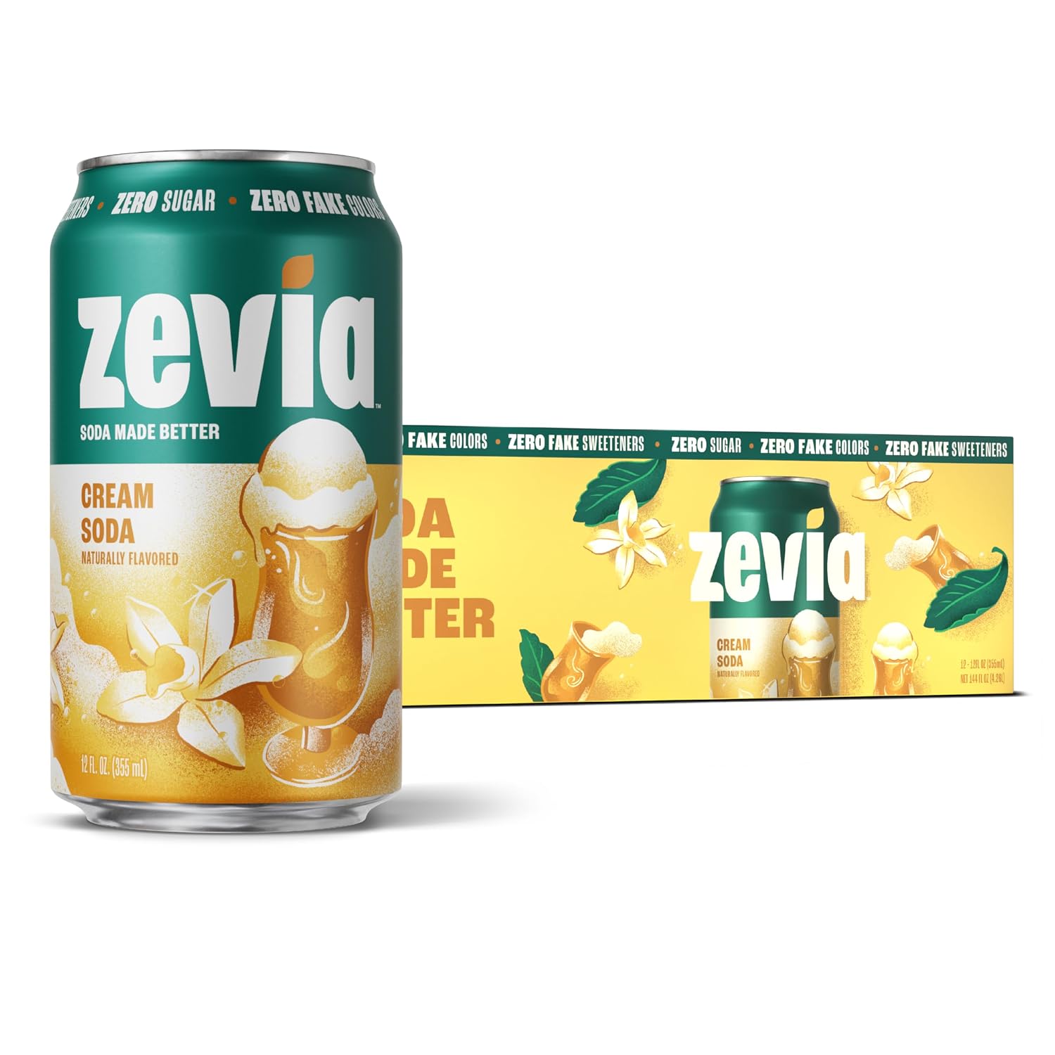 Zevia Zero Calorie Soda, Orange, 12 Ounce Cans (Pack of 6)