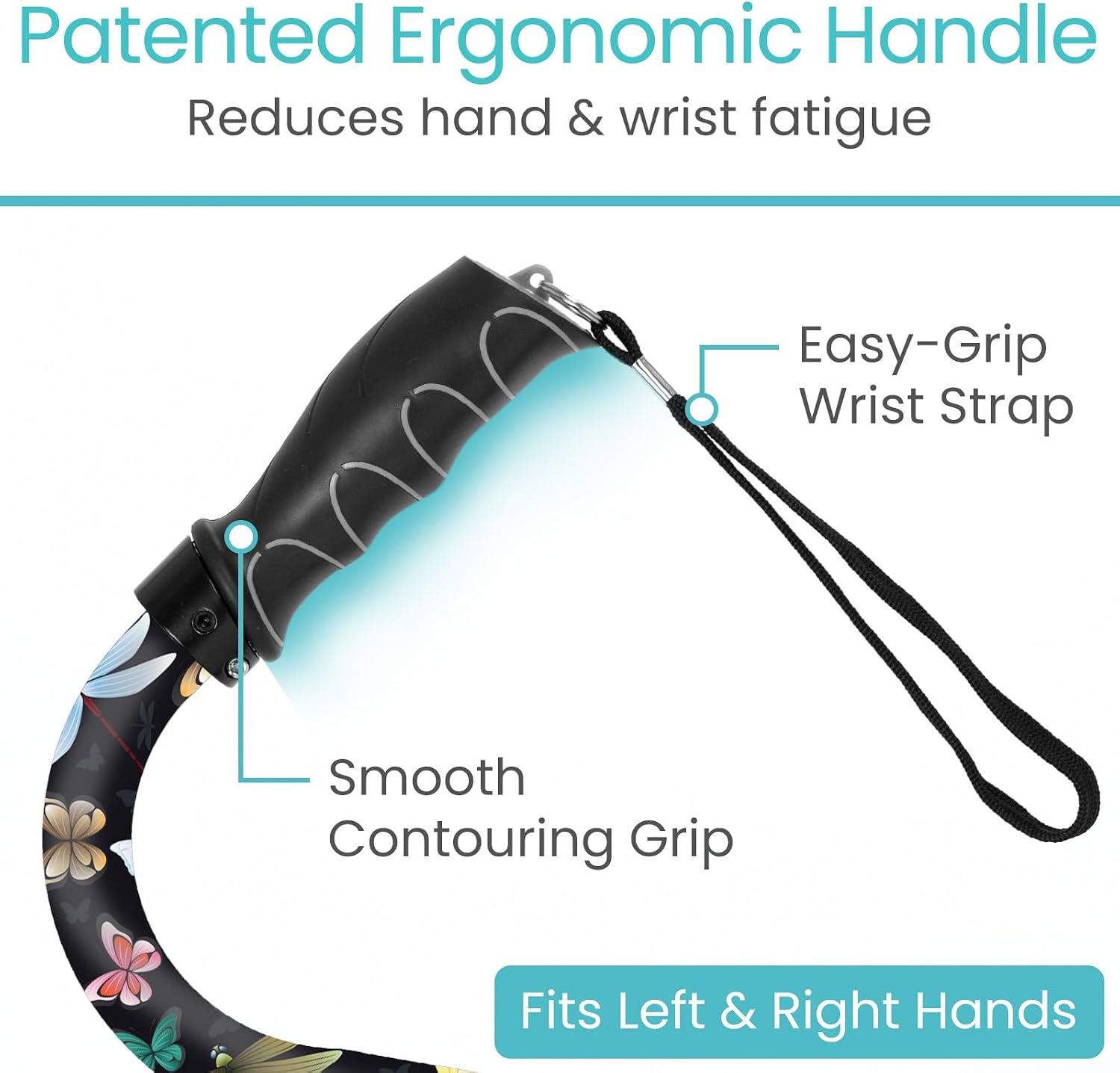 Vive Quad Cane - Walking Stick for Men and Women - Lightweight Adjustable Staff - Comfortable Right and Left Hand Grip for Stability Support - Four Prong Sturdy Aluminum Travel Aid - 4 Tip Blue | Senior 4 Prong Walking Stick for Stability & Balance- Righ…
