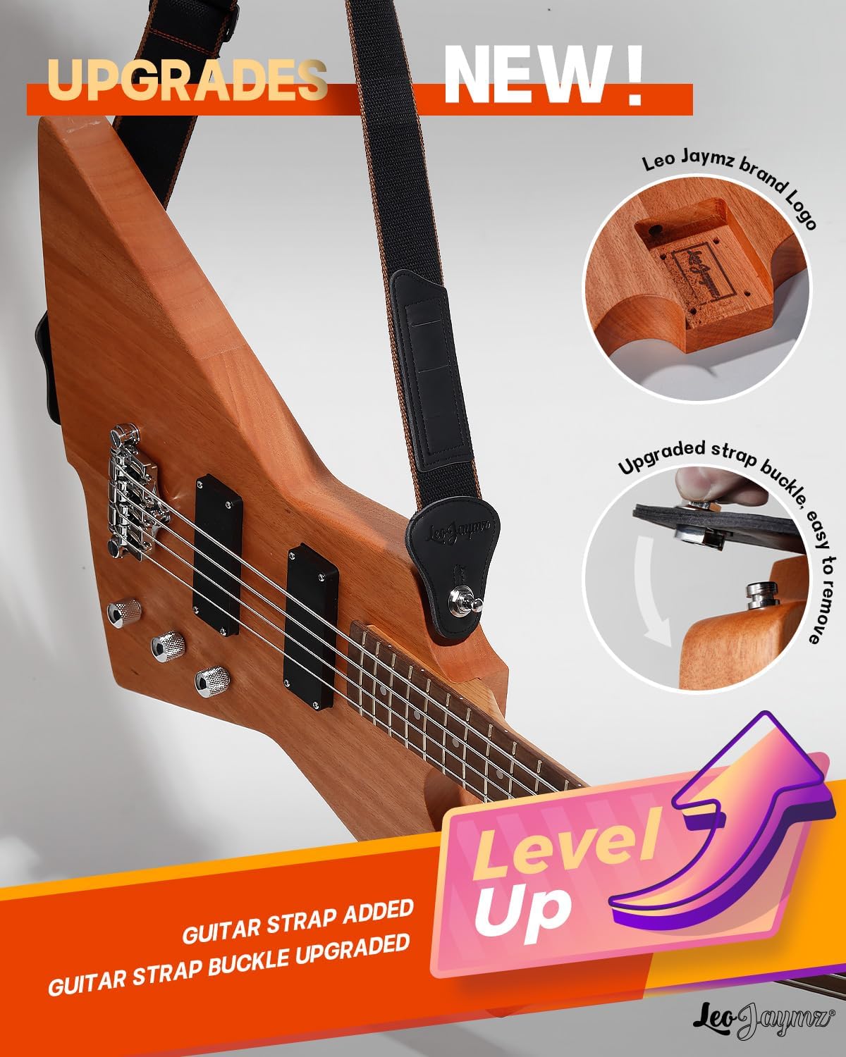 Leo Jaymz DIY Electric Bass Guitar Kit Mahogany Body Maple Neck (AX)