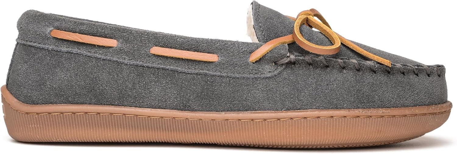 Minnetonka Women's Pile Lined Hardsole Moccasin Slippers