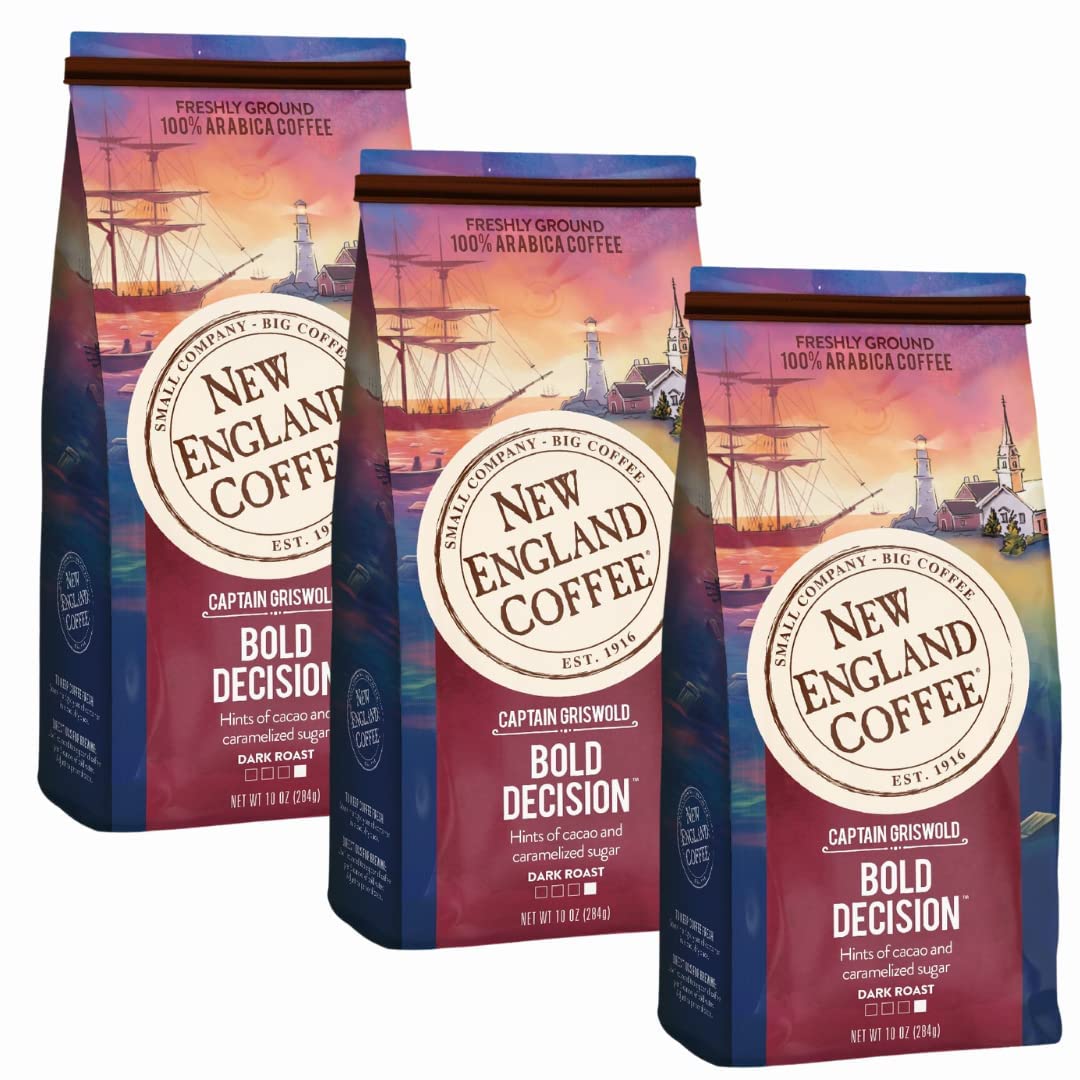 New England Coffee French Roast Dark Roast Ground Coffee, 10oz Bag (Pack of 1)