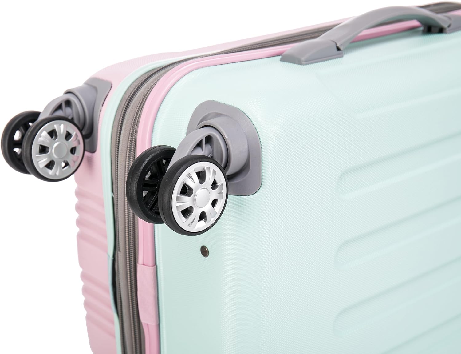 Rockland London Hardside Spinner Wheel Luggage, White, 3-Piece Set (20/24/28)