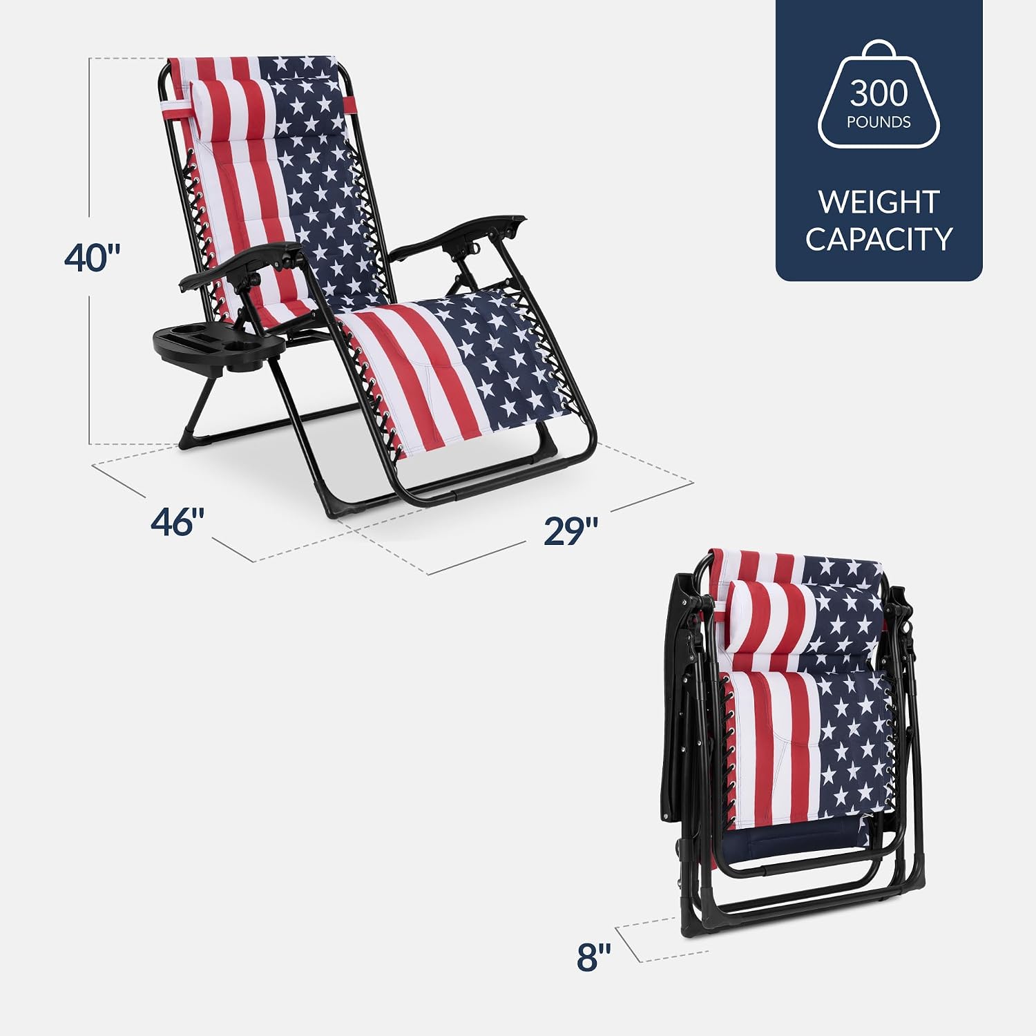 Best Choice Products Oversized Padded Zero Gravity Chair, Folding Outdoor Patio Recliner, XL Anti Gravity Lounger for Backyard w/Headrest, Cup Holder