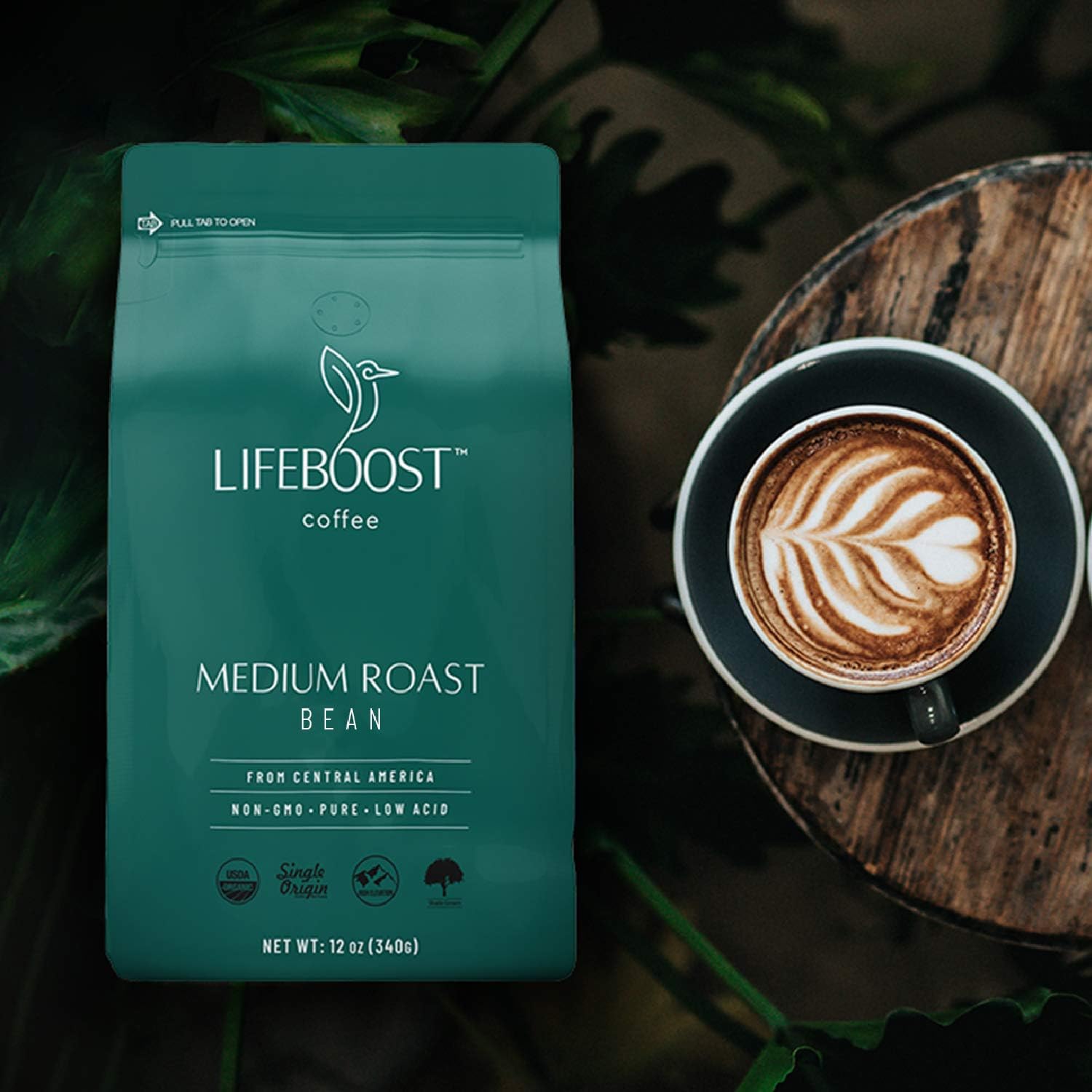 Lifeboost Organic Coffee Beans Medium Roast - Low Acid Single Origin Non-GMO Organic Whole Bean Coffee - Third Party Tested For Mycotoxins &