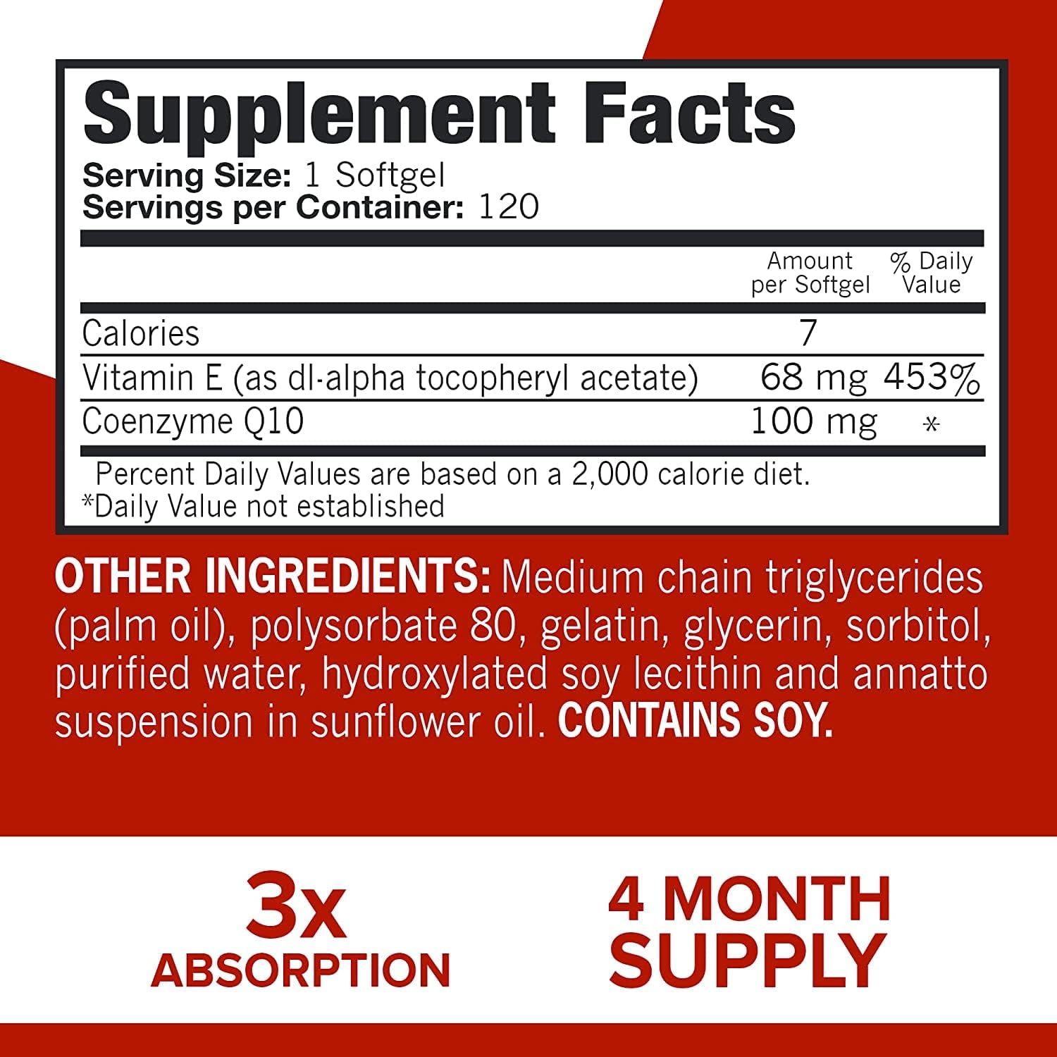 Qunol Ultra CoQ10 100mg, 3X Better Absorption, Antioxidant, 120 Softgels | #1 Cardiologist Recommended Supplement for Heart Health, Coenzyme Q10 Supplement to support Vascular Health & Cellular Energy