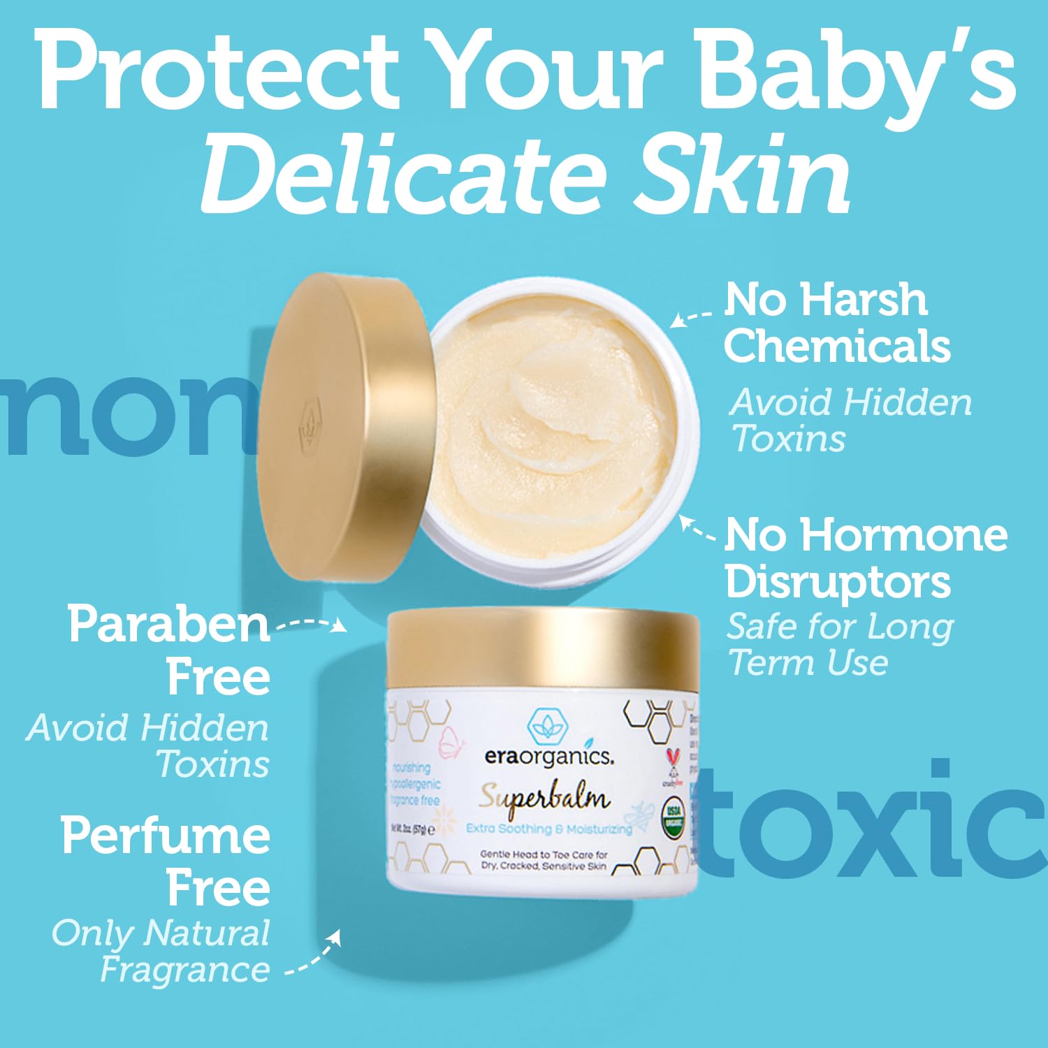 Superbalm USDA Organic Healing Ointment for Baby Eczema & Cradle Cap - 2oz | 100% Natural Soothing Superfood Cream for Toddler & Kids - Eczema, Cradle Cap, Baby Acne & Rashes - Non-Toxic, Fragrance-Free
