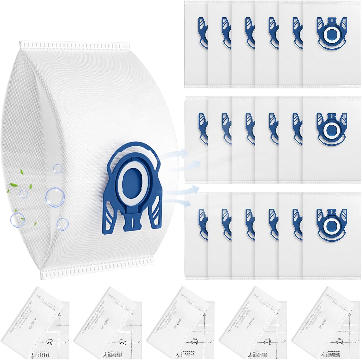 20 Pack 3D Airclean GN Vacuum Bags For Miele Classic C1 & Complete C1