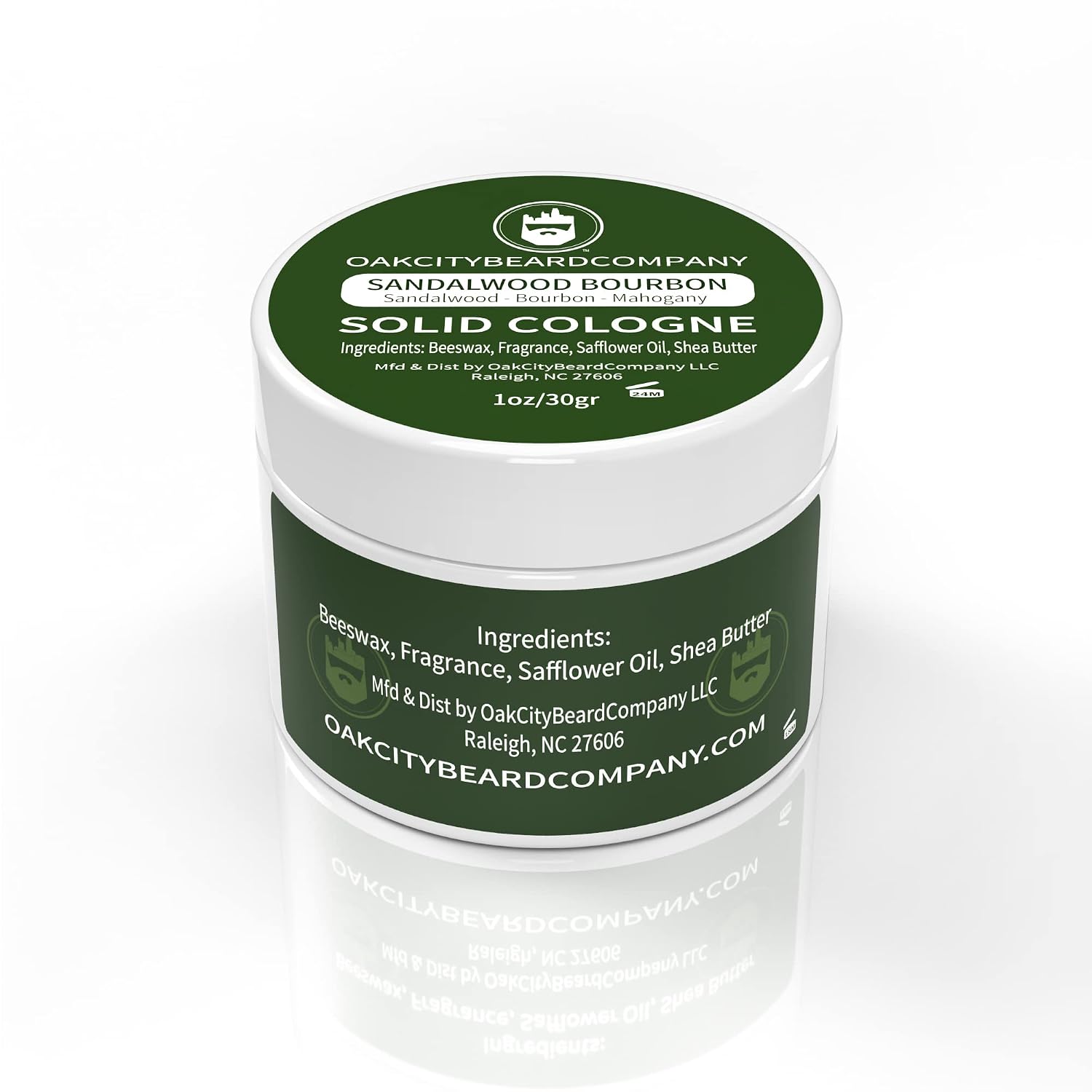 Oak City Beard Company - Sandalwood Bourbon - Solid Cologne - 1 Ounce - Sandalwood - Bourbon - Mahogany - Our Most Popular Scent!