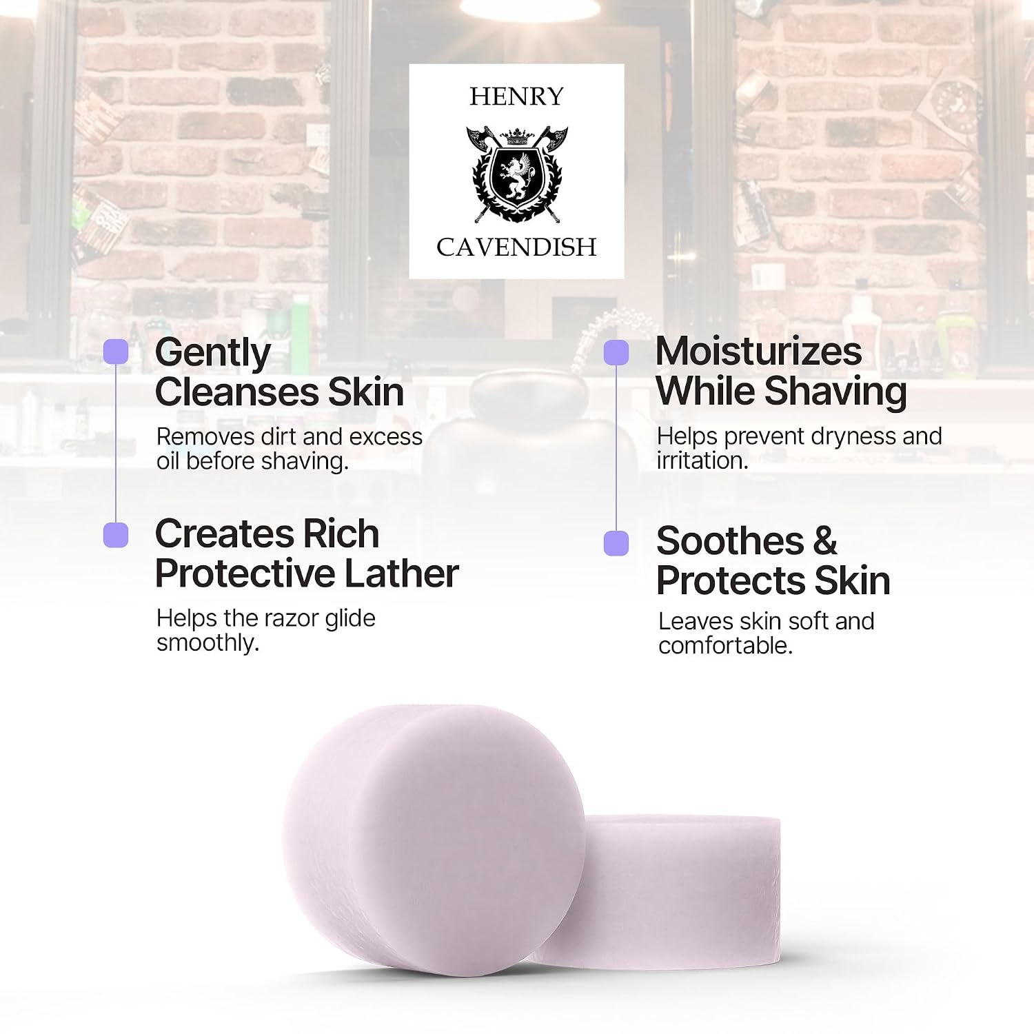 Henry Cavendish Lavender Premium Natural Shaving Soap - 4 Oz Puck