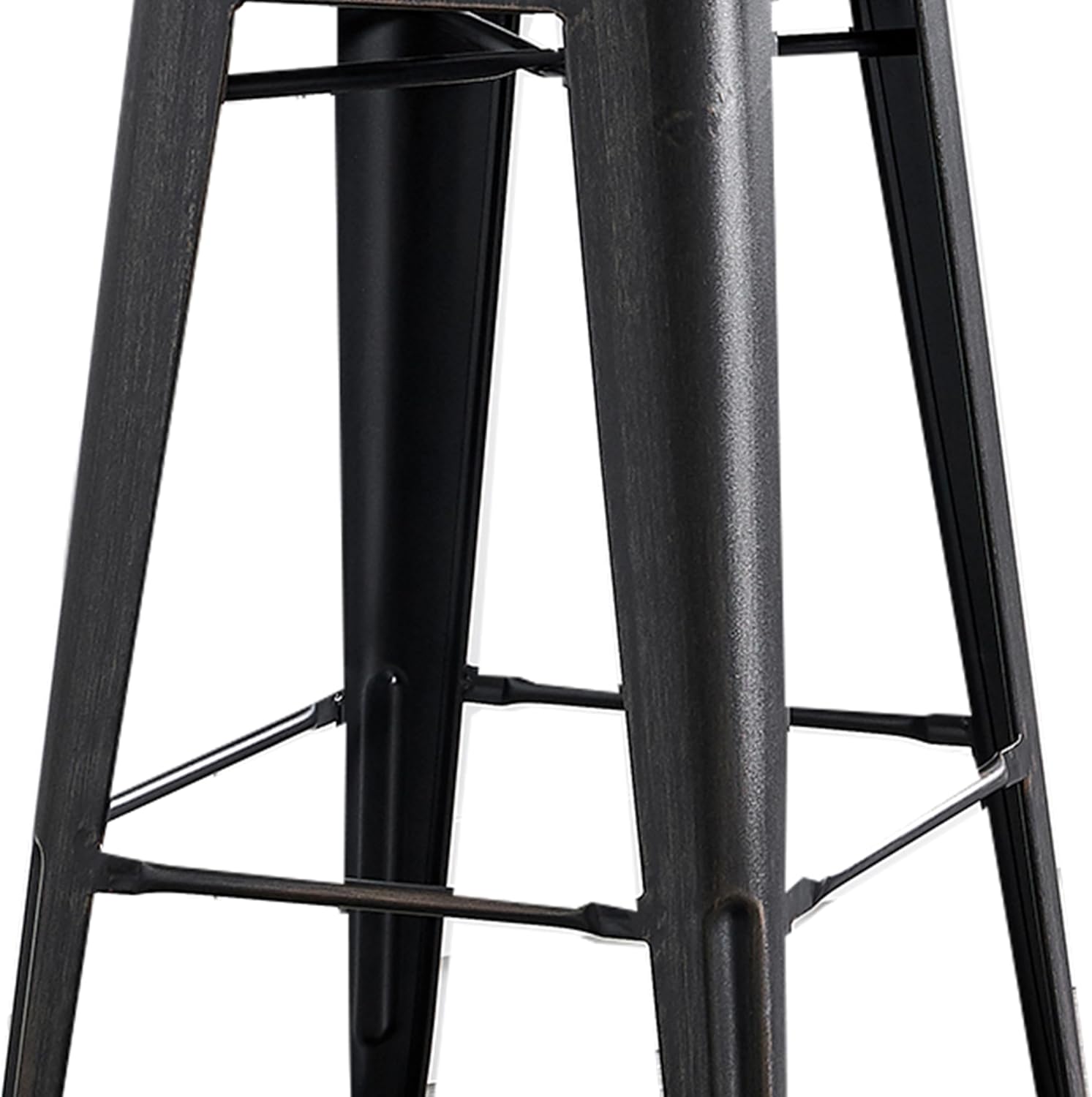 AC Pacific 30” Metal Barstool Set of 2 – Country Rustic Style with Low Back, Lightweight & Sturdy Build, Easy Assembly – Matte Black