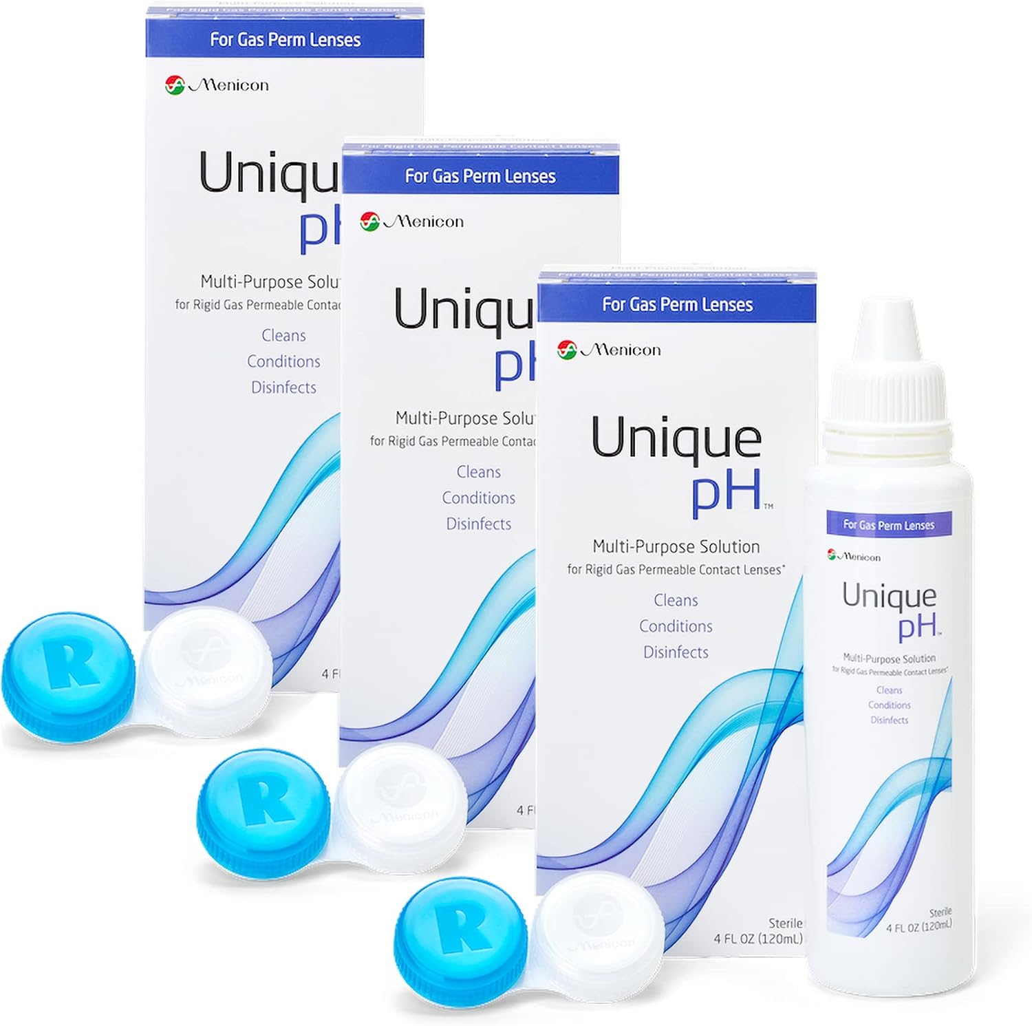Menicon Unique pH Multipurpose Contact Lens Solution with Lens Case 4 fl oz