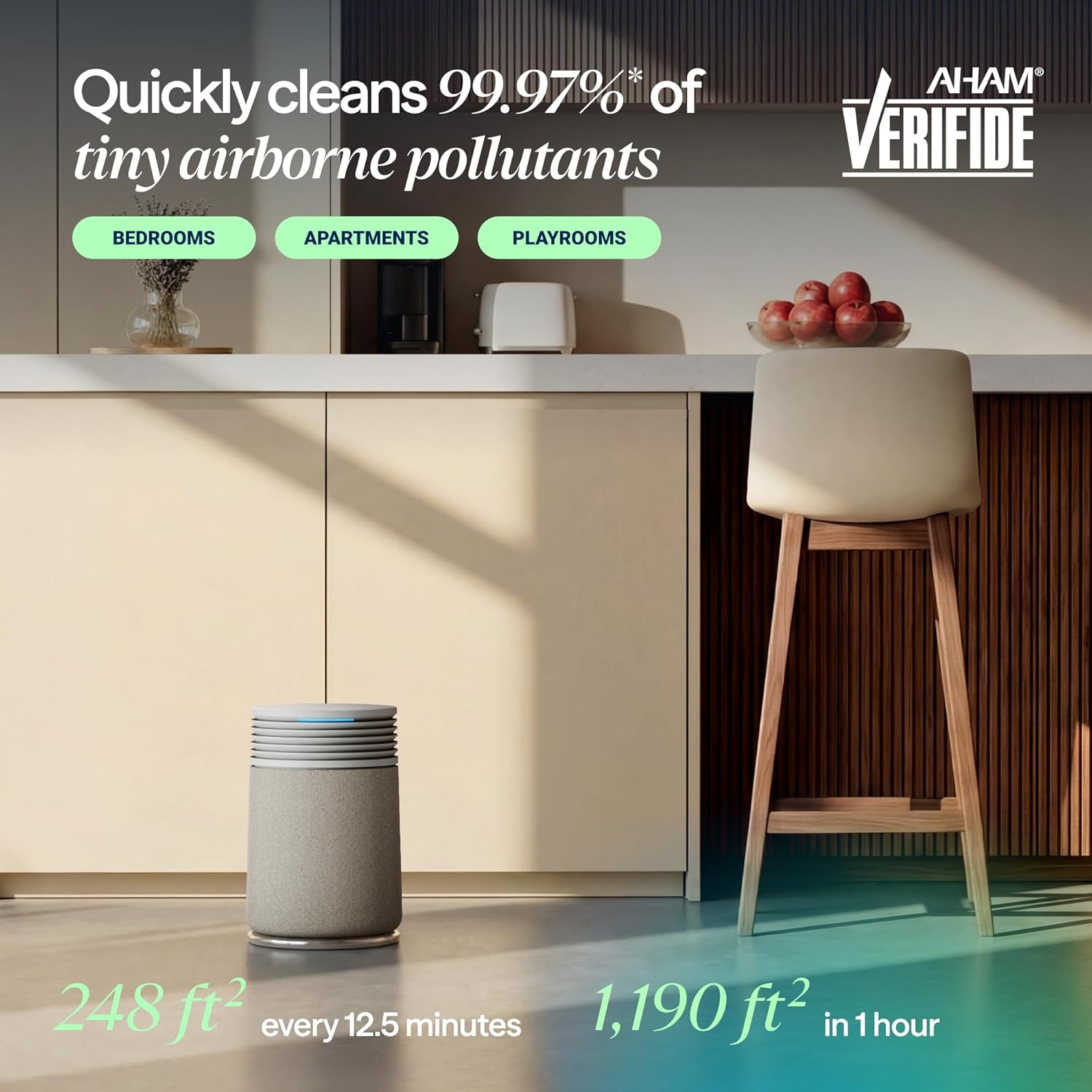 BLUEAIR Blue Pure 511i Max Smart Air Purifier for Bedroom & Small Rooms up to 1, 138 Sq Ft, HEPASilent Air Cleaner for Pets, Allergies, Smoke & Dust