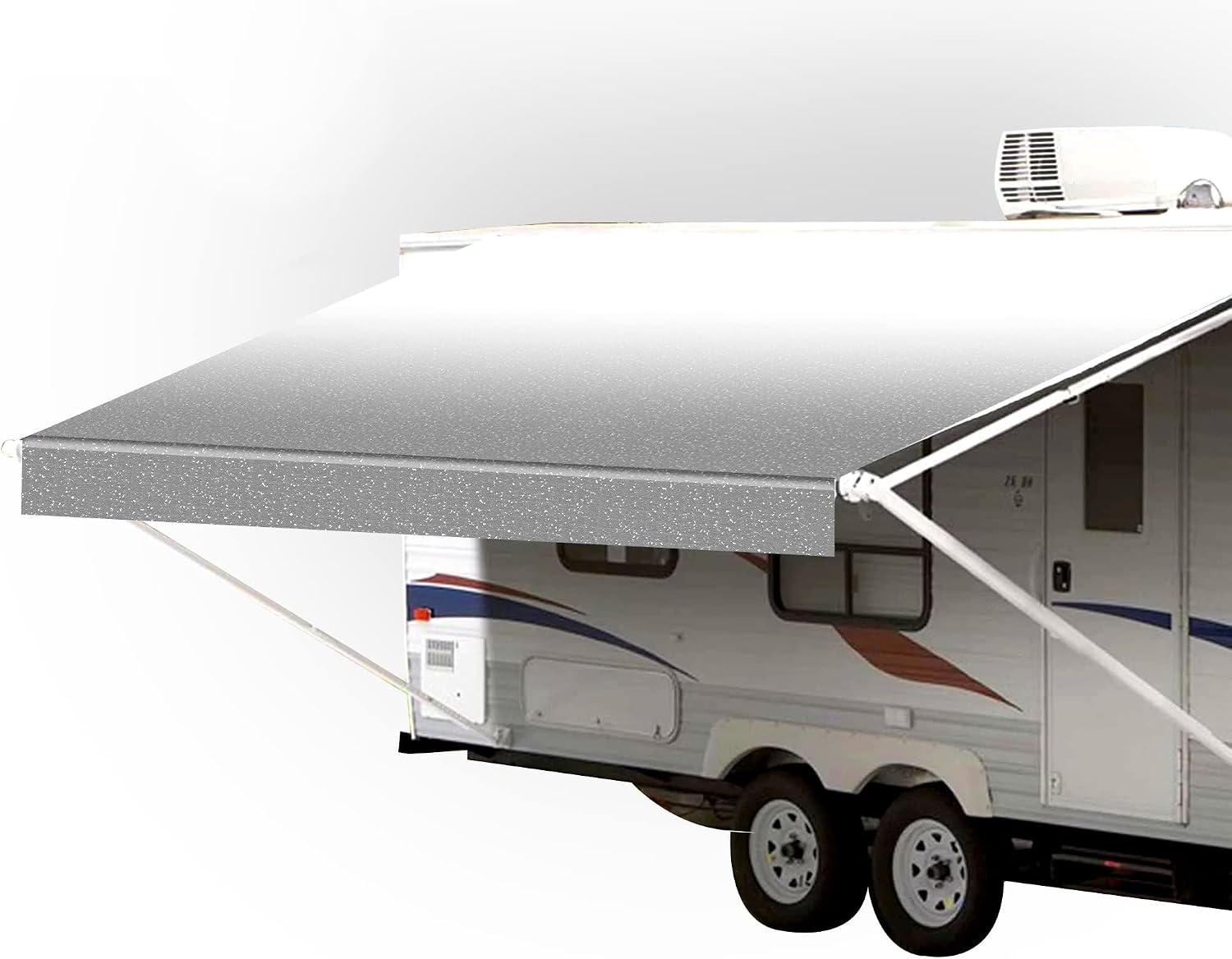 SunWave Premium Vinyl RV Canopy | Awning Fabric Replacement (20', Grey Fade)