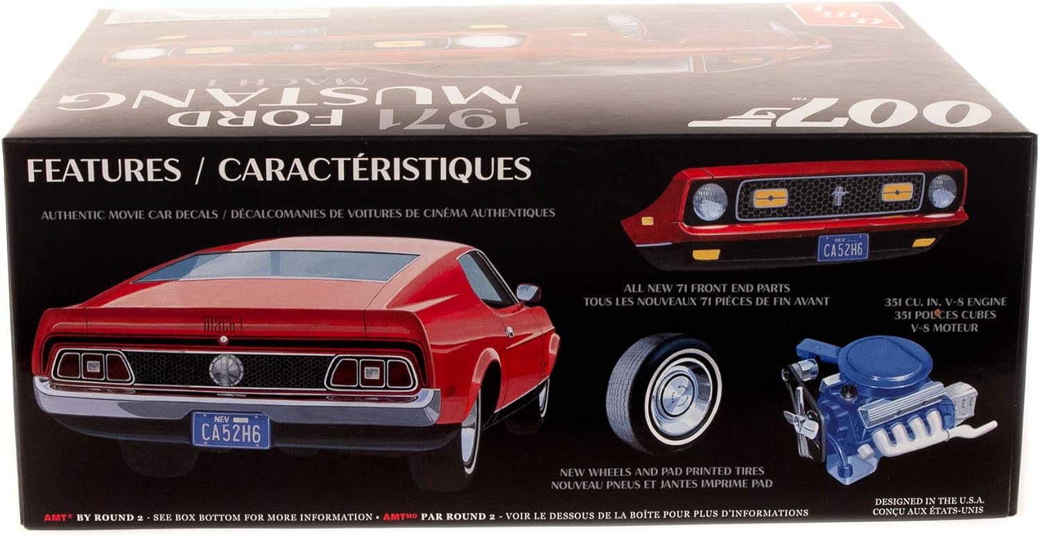 AMT James Bond 1971 Ford Mustang Mach I 1:25 Scale Model Kit (AMT1187M)