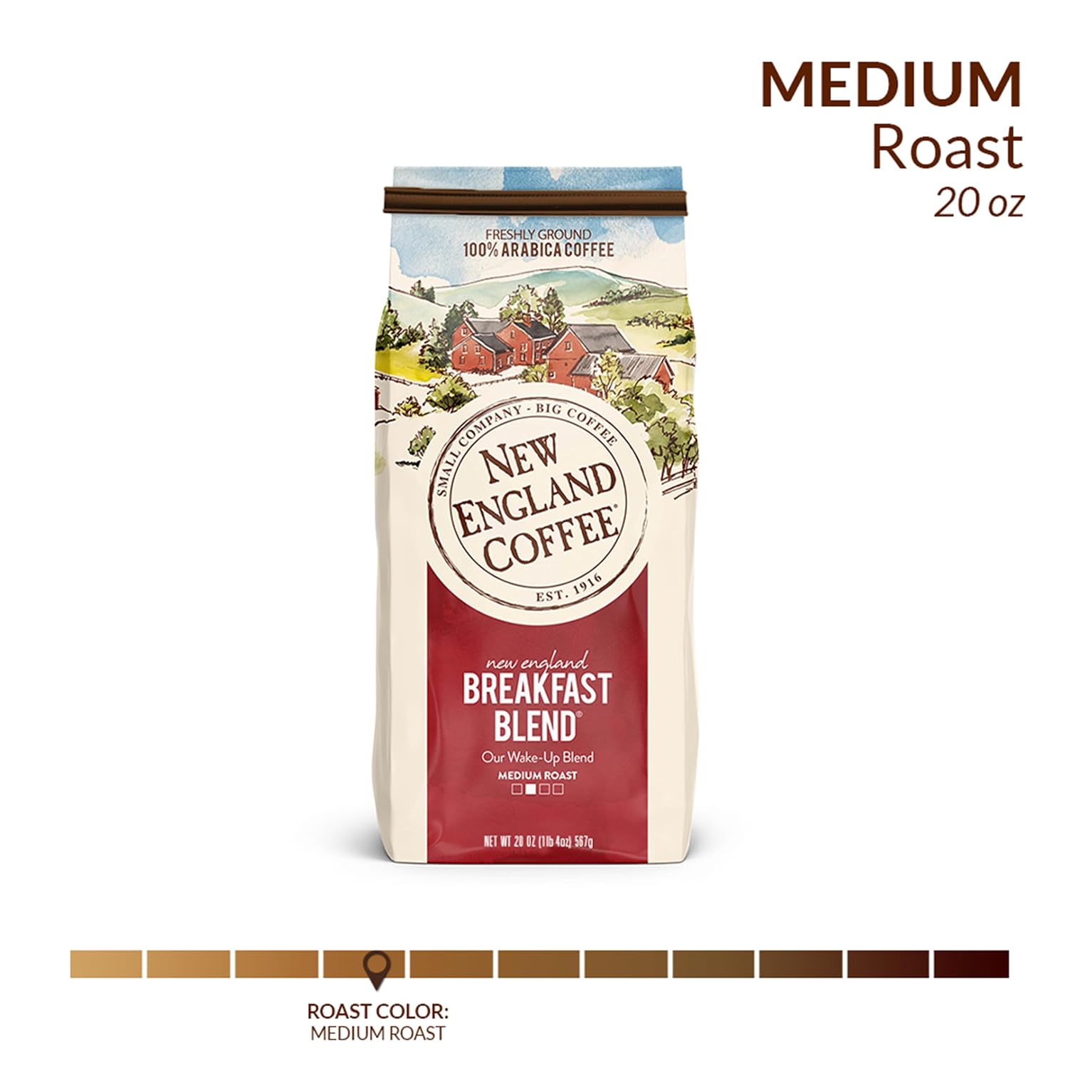 New England Coffee French Roast Dark Roast Ground Coffee, 10oz Bag (Pack of 1)
