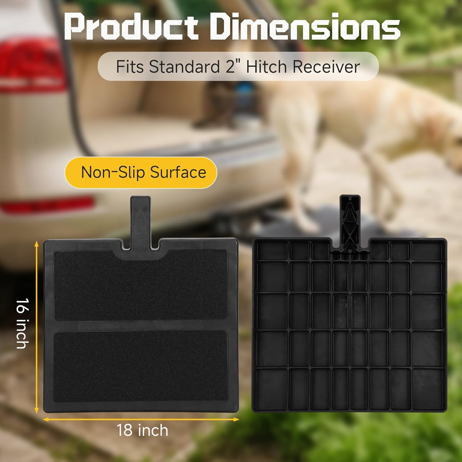 Pet Hitch Step for 2 Inch Trailer Receiver | Dog Hitch Step Help Dogs Get in & Out of Car SUV, Hitch Step for Dog Supports 200lbs