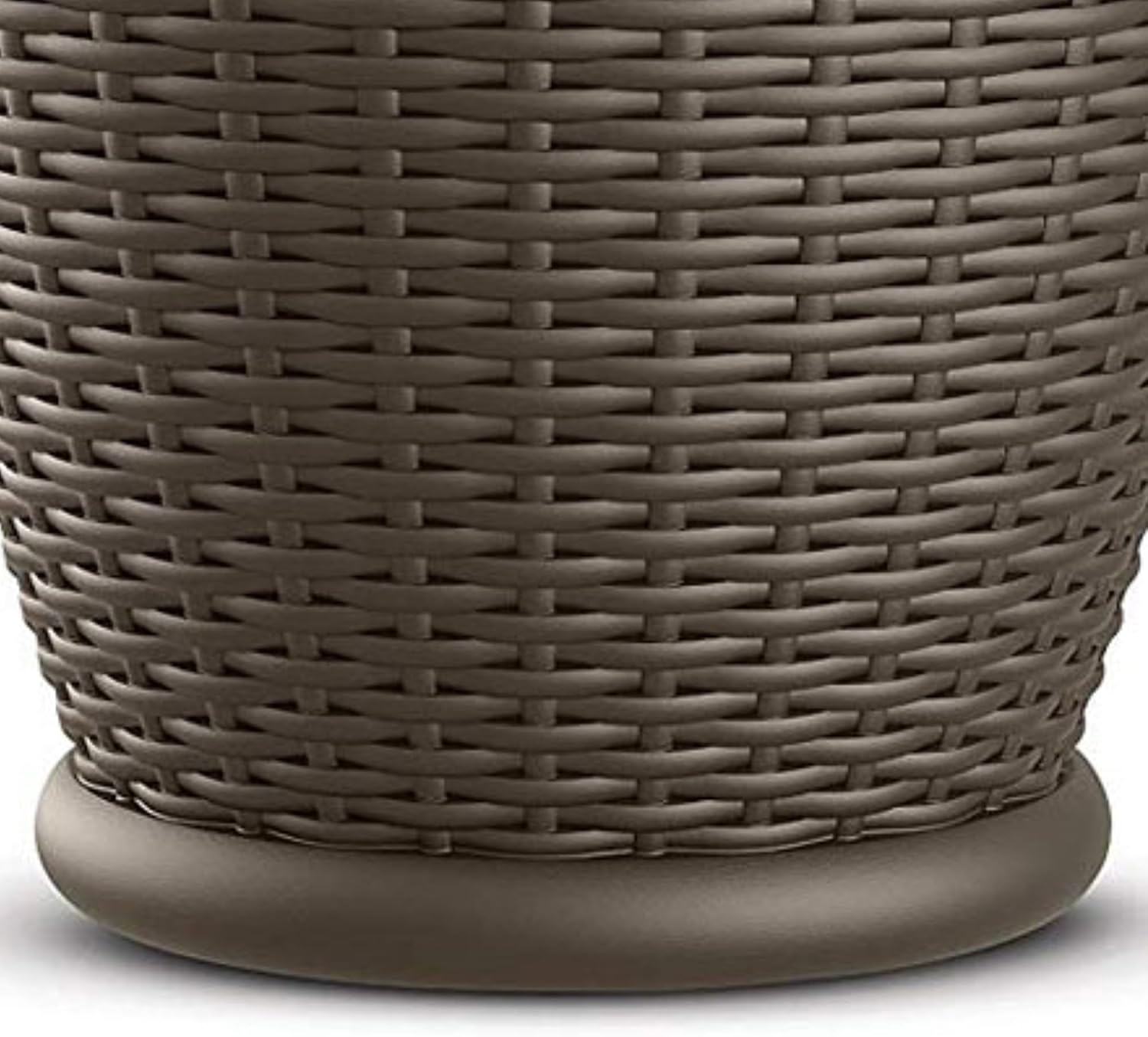 Suncast Wicker Planter w/ Drillable Drain Holes, Decorative Indoor/Outdoor Pot, 18in, Java