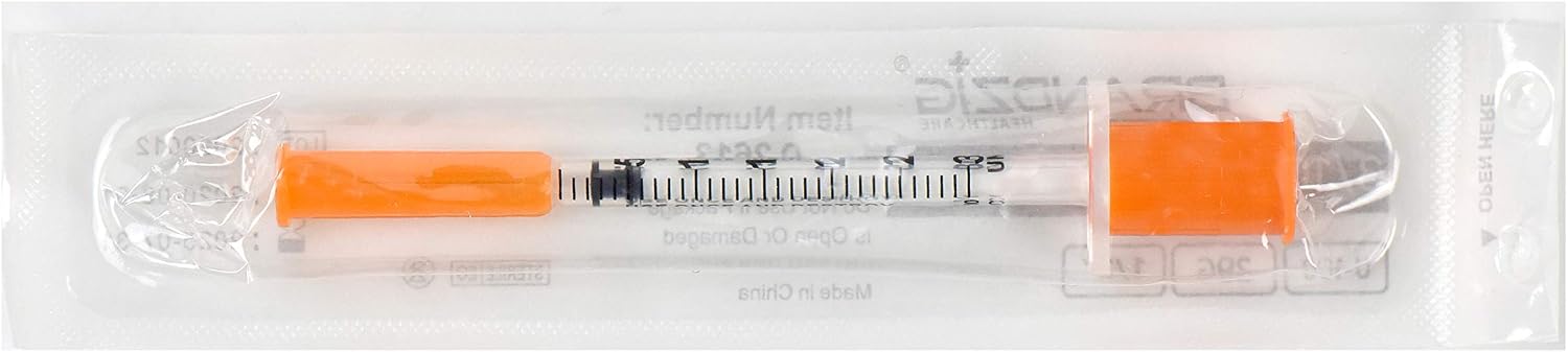 Brandzig U-100 Pet Insulin Syringes 29G 3/10cc, 1/2" 100-Pack