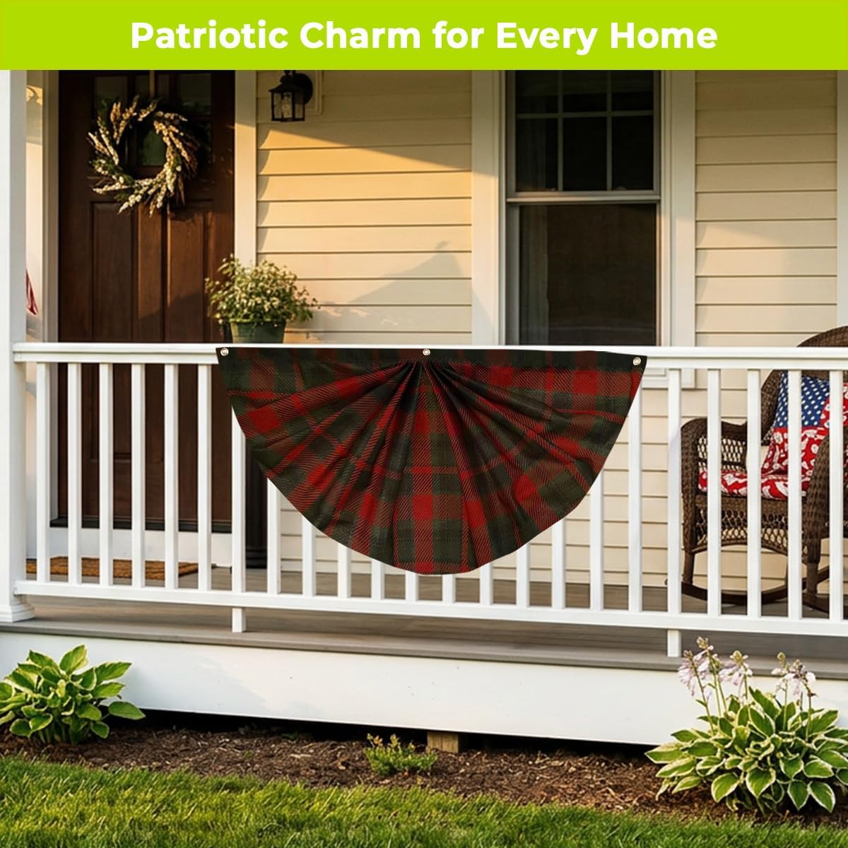 Briarwood Lane 4th of July Bunting 48" X 24 Tea Stained Patriotic For 4th of July Bunting