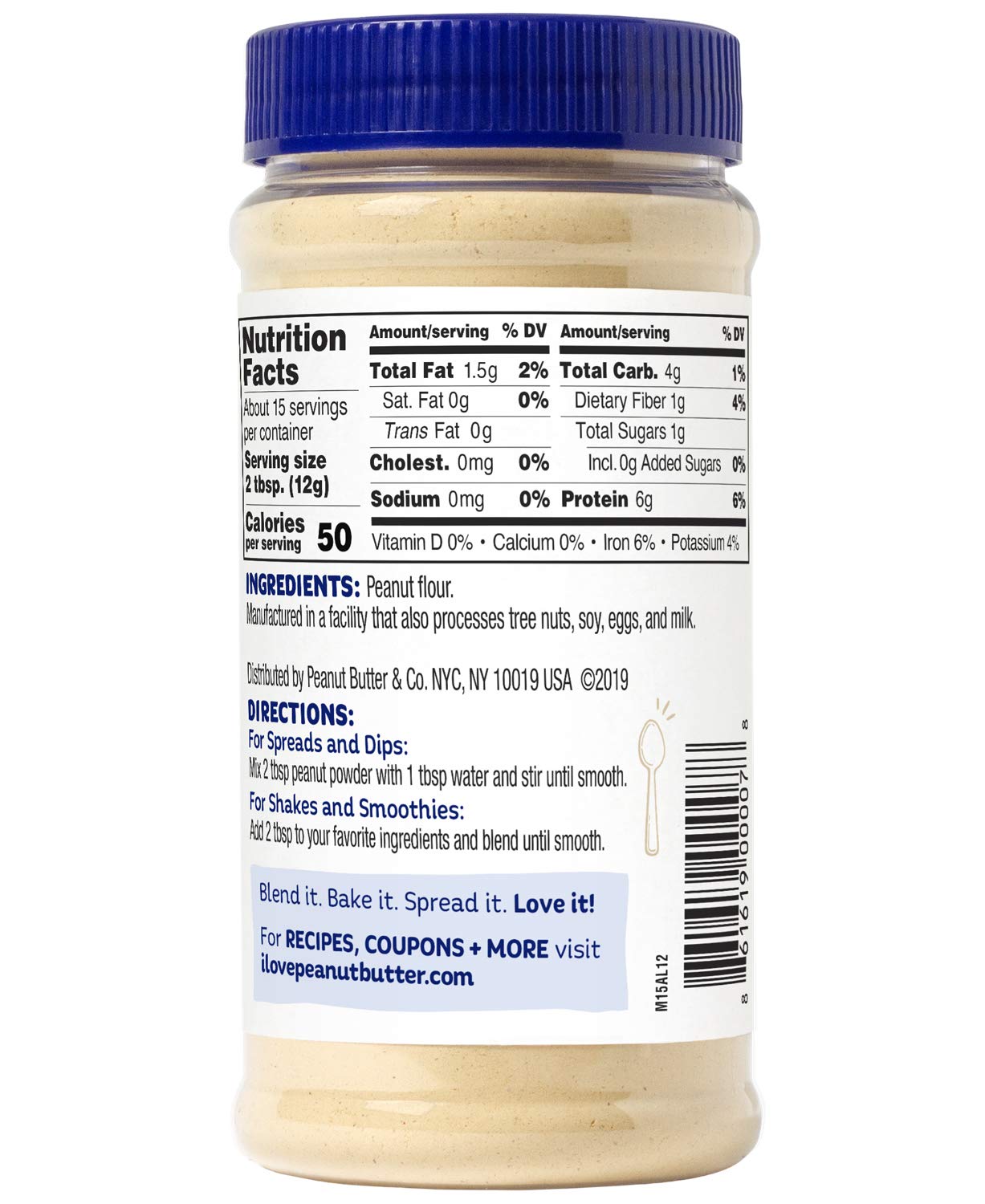 Peanut Butter & Co. Vanilla Peanut Butter Powder, 6.5 oz (2 Pack) | Non-GMO Project Verified, Gluten Free, Vegan, Vanilla Peanut Butter Powder, Low Fat, Protein for Smoothies, Baking & Recipes