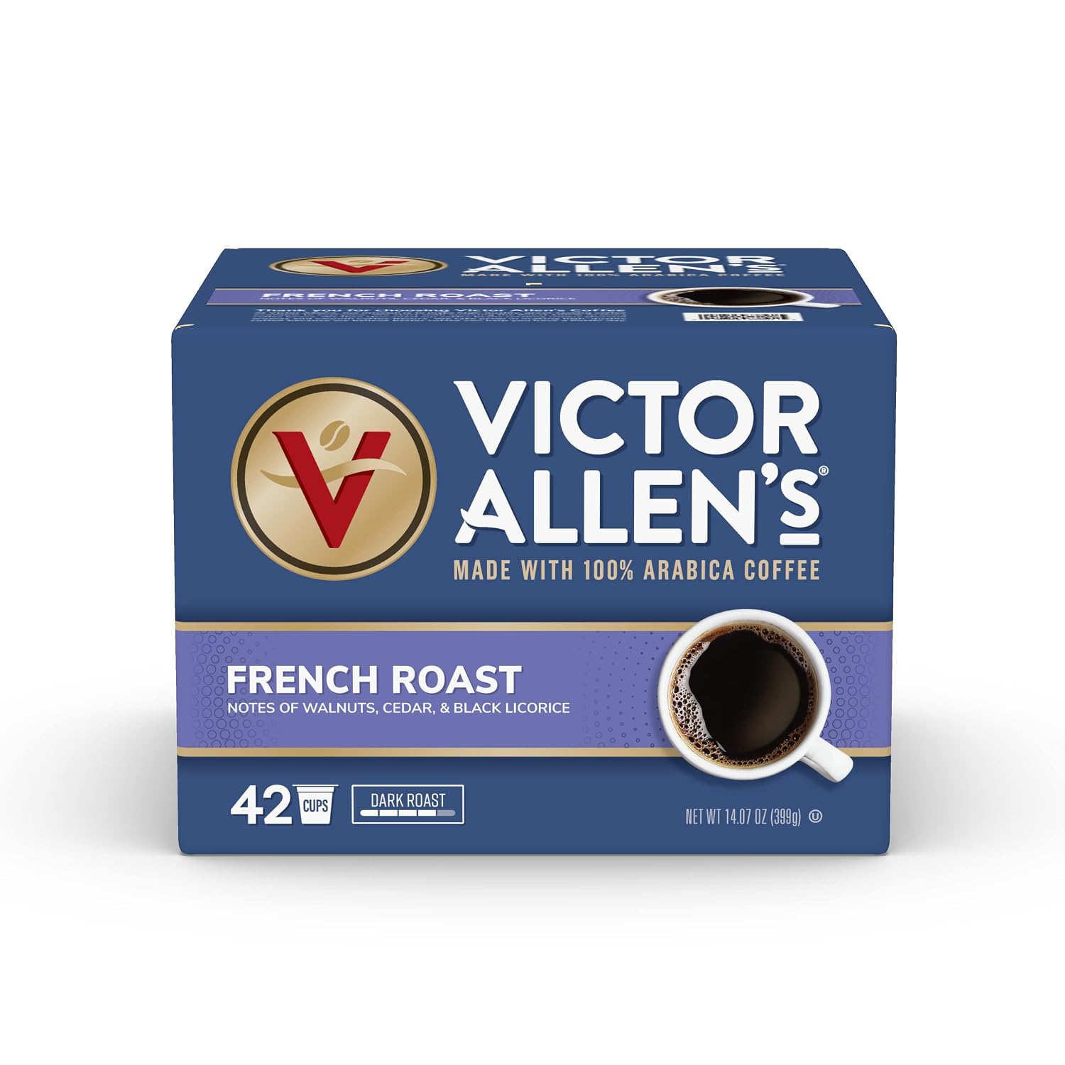 Victor Allen's Coffee Donut Shop Blend, Medium Roast, 80 Count, Single Serve Coffee Pods for Keurig K-Cup Brewers | 100% Arabica beans, Compatible with all K-Cup brewers, Kosher-OU (Pareve), 90-150mg caffeine per serving