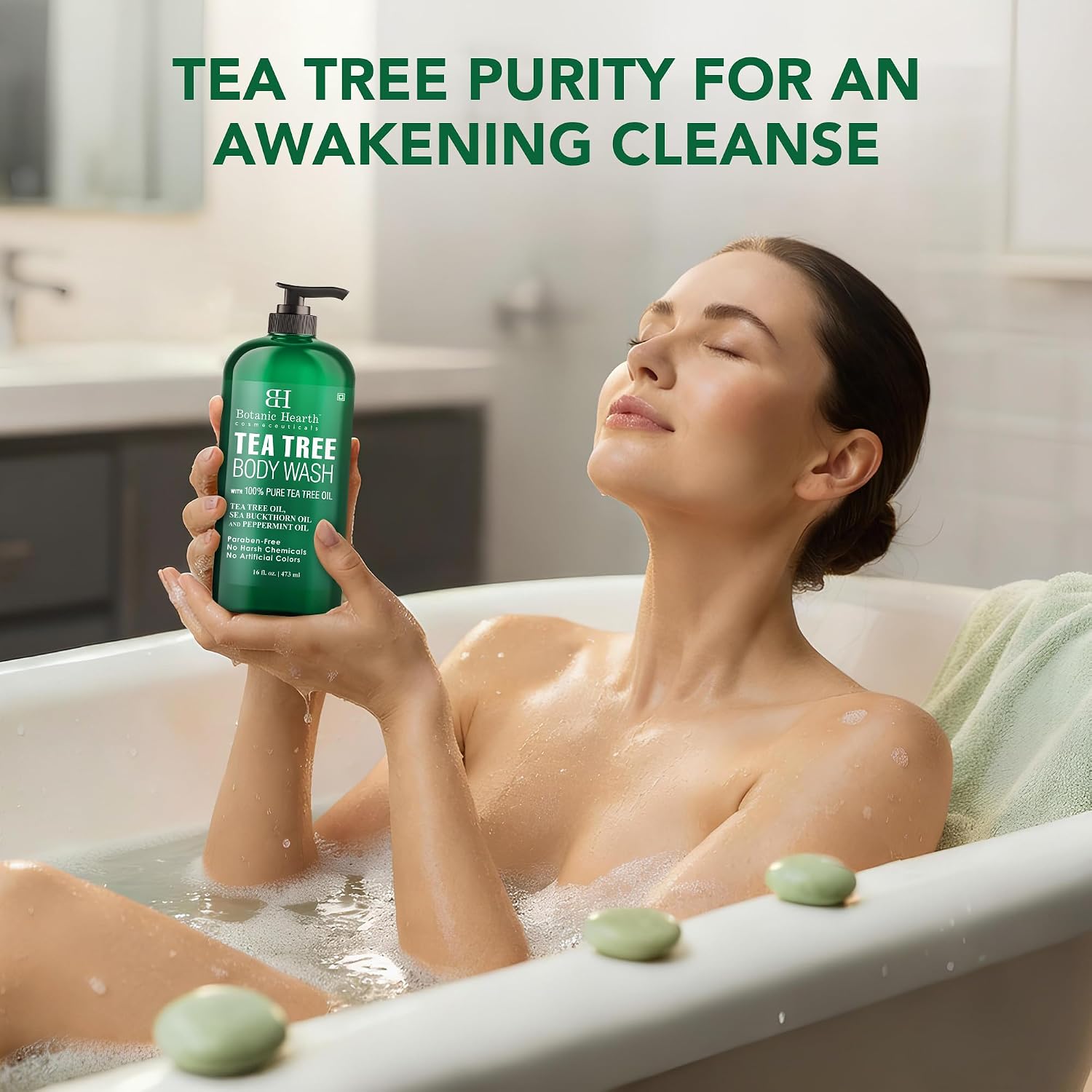Botanic Hearth Tea Tree Body Wash With 100% Tea Tree Oil - 16 Fl oz