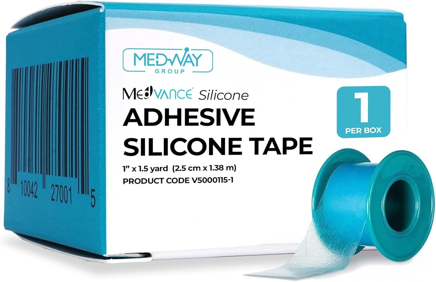 MedVance Silicone Adhesive Medical Tape, Scar Sheet,1" x5' (1 Pack)