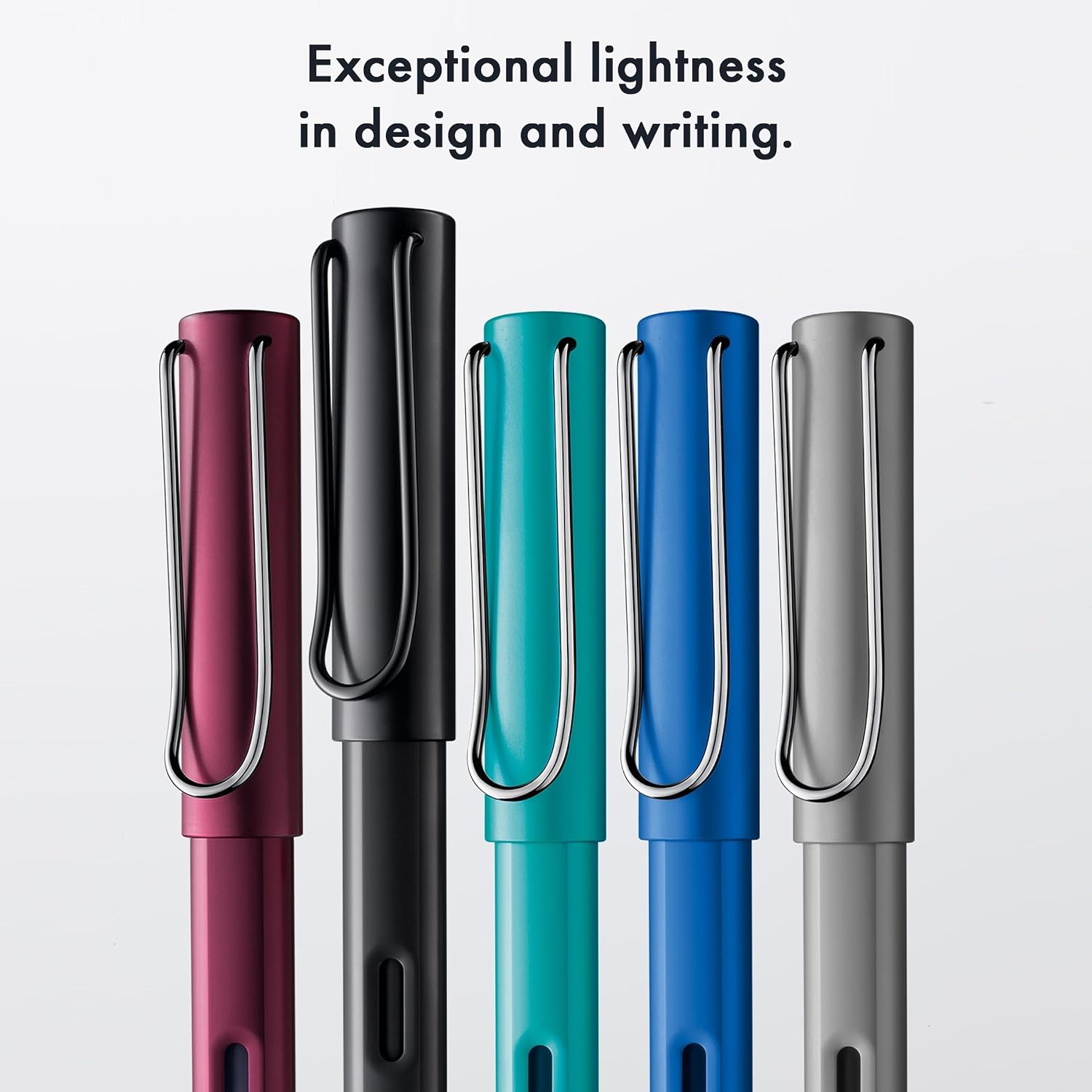 LAMY AL-star black - Fountain Pen with ergonomic grip & black Left-Handed steel nib (LH) in size M - lightweight aluminum body - including LAMY T 10 blue cartridge
