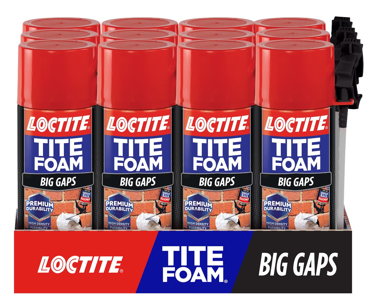 Loctite Tite Foam Big Gaps Spray Foam Sealant, 12 fl oz Can, 1 Pack - Polyurethane Expanding Insulation