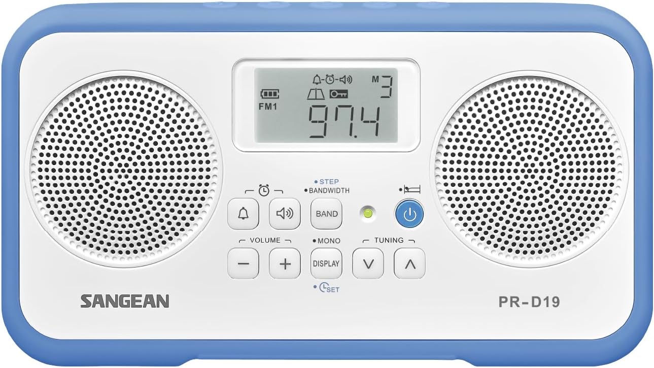 Sangean PR-D19BK FM Stereo/AM Digital Tuning Portable Radio with Protective Bumper (Gray/Black)