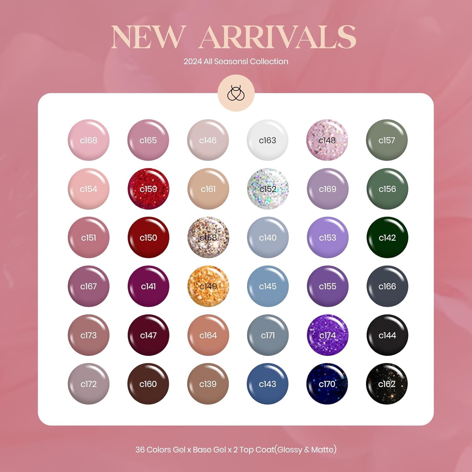 Beetles Gel Nail Polish Set with Base Glossy Matte Top Coat Macaron Gel