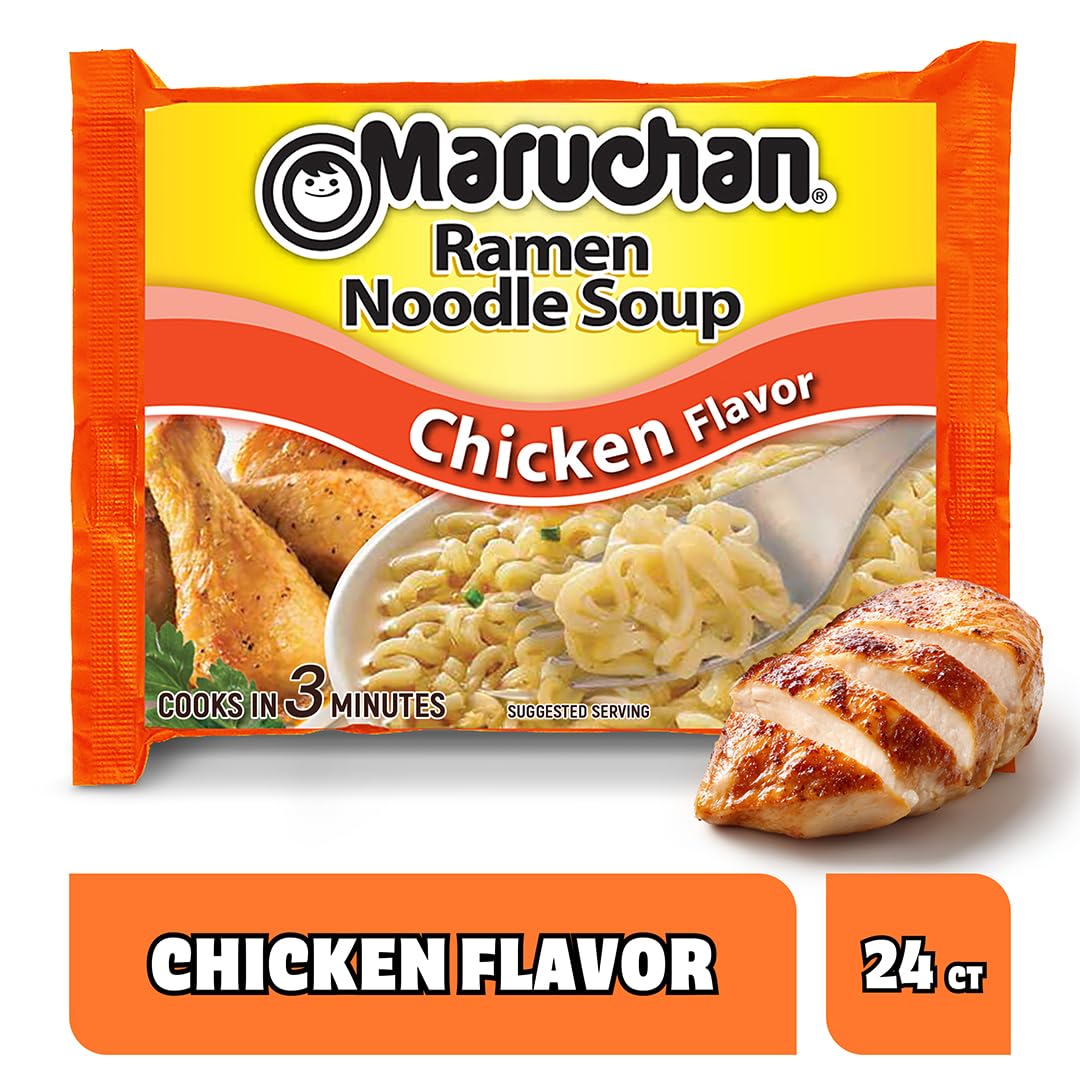 Maruchan Ramen Noodle Soup, Pork Flavor – Japanese-Style Instant Noodles, Quick & Easy Meal for Kids, Students & Busy Families – 3 Oz. (24 Pack)